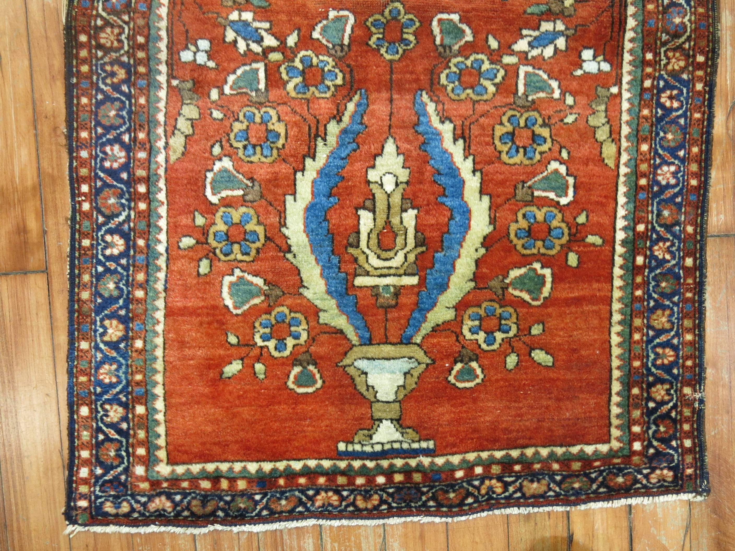 Hand-Woven Fine Late 19th Century Persian Mohajeran Sarouk Small Runner