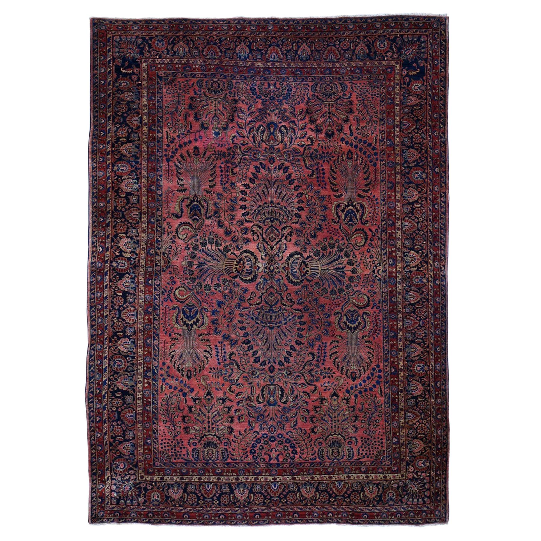 Antique Persian Mohojaren Sarouk Soft and Clean Hand Knotted Oriental Rug at 1stDibs