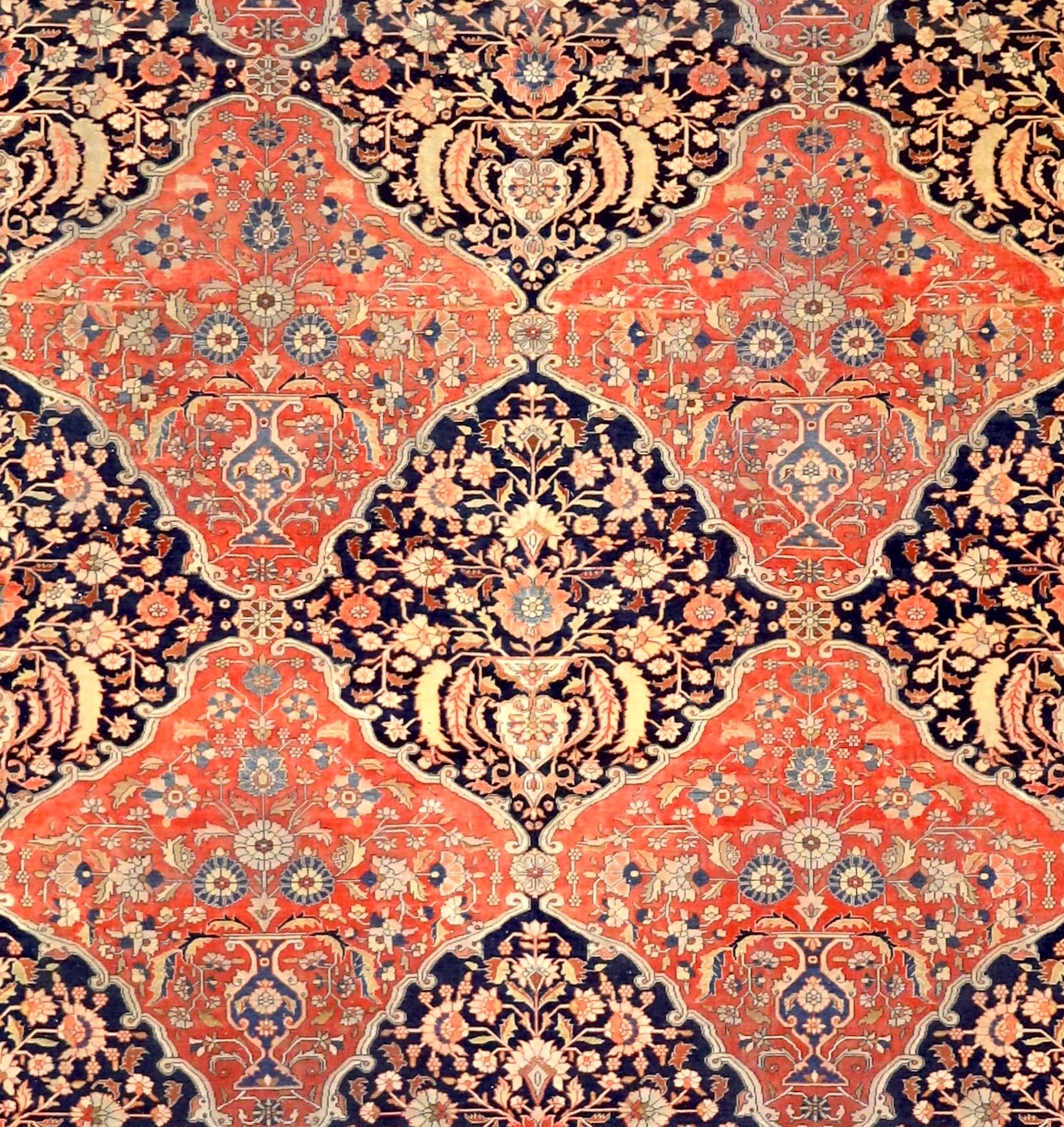 Antiker persischer Mohtasham Kashan Teppich 10'4 x 14'6 (Persisch) im Angebot