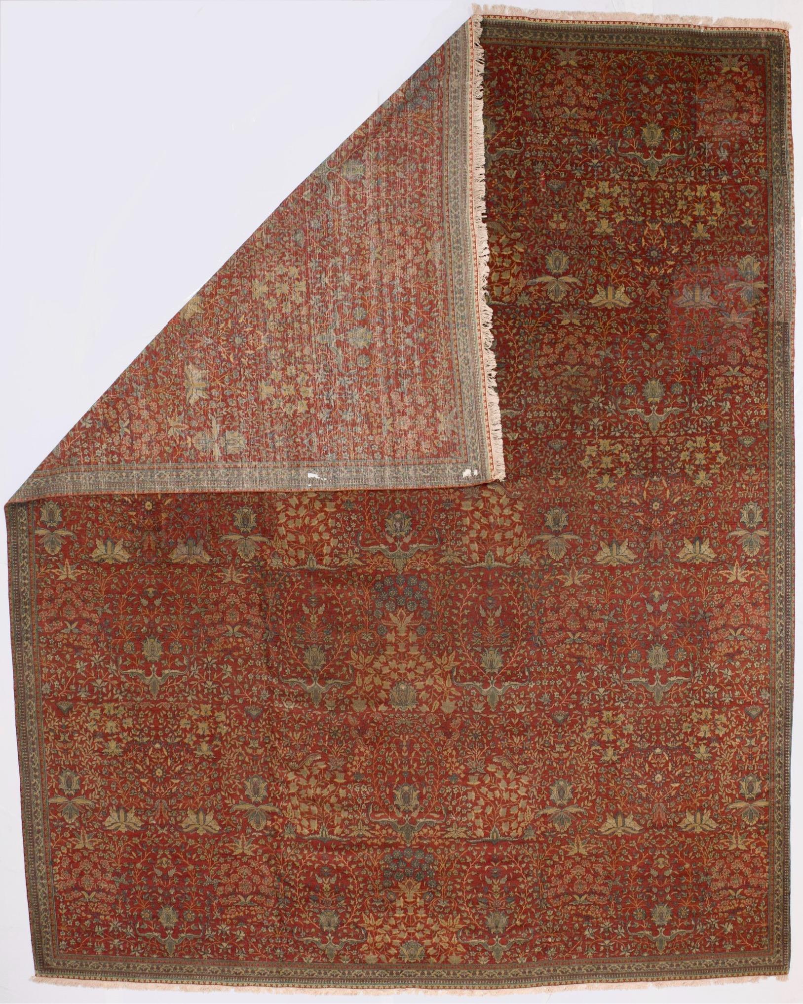 Antique Persian Mohtasham Kashan Rug 10’5