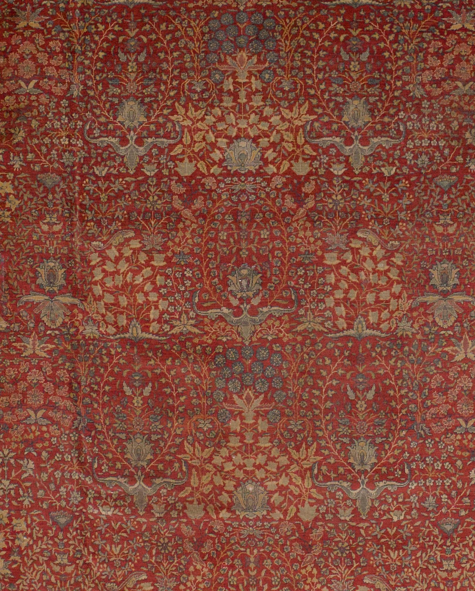 Antique Persian Mohtasham Kashan Rug 10’5