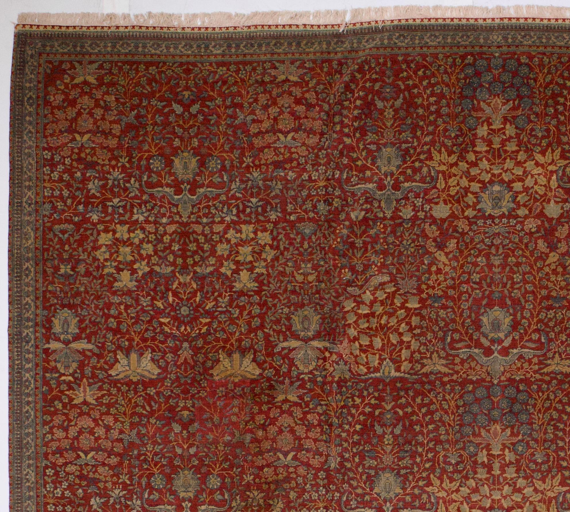 19th Century Antique Persian Mohtasham Kashan Rug 10’5