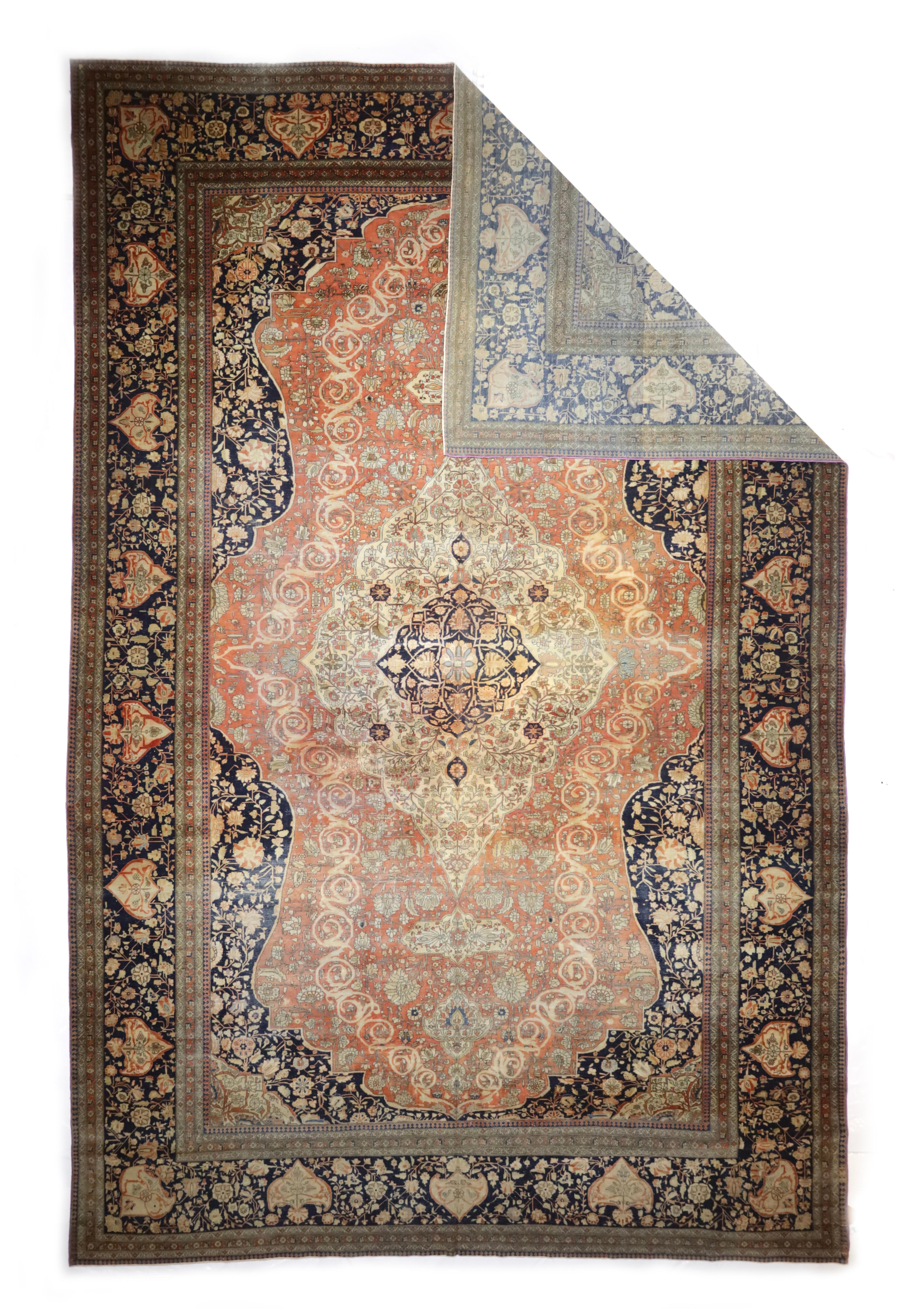 Tappeto antico persiano Mohtasham Kashan 10'5