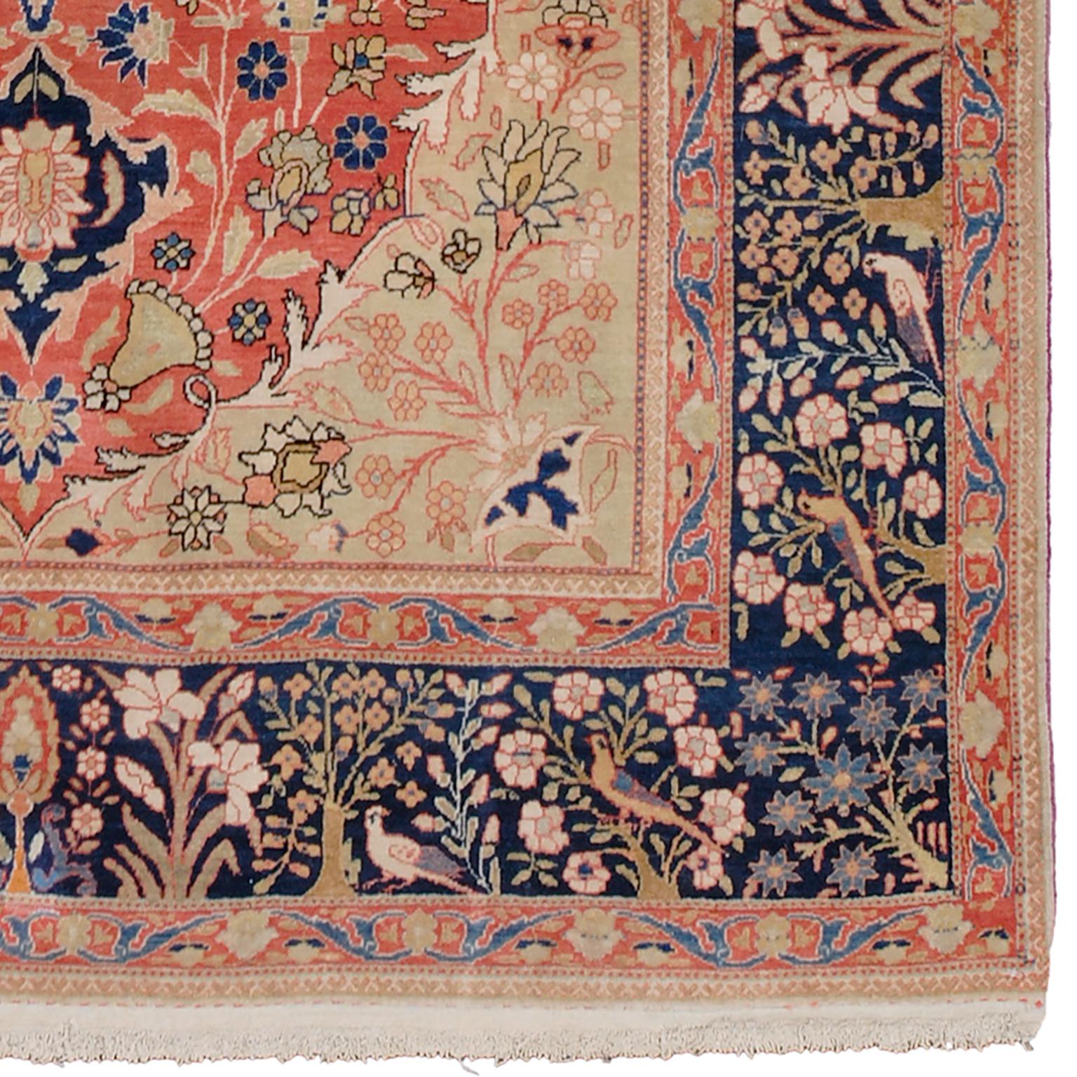 Antiker persischer Mohtasham Kashan-Teppich, 1880
Persien um 1880
Handgewebt.
    