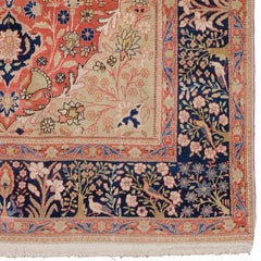 Antique Persian Mohtasham Kashan Rug, 1880