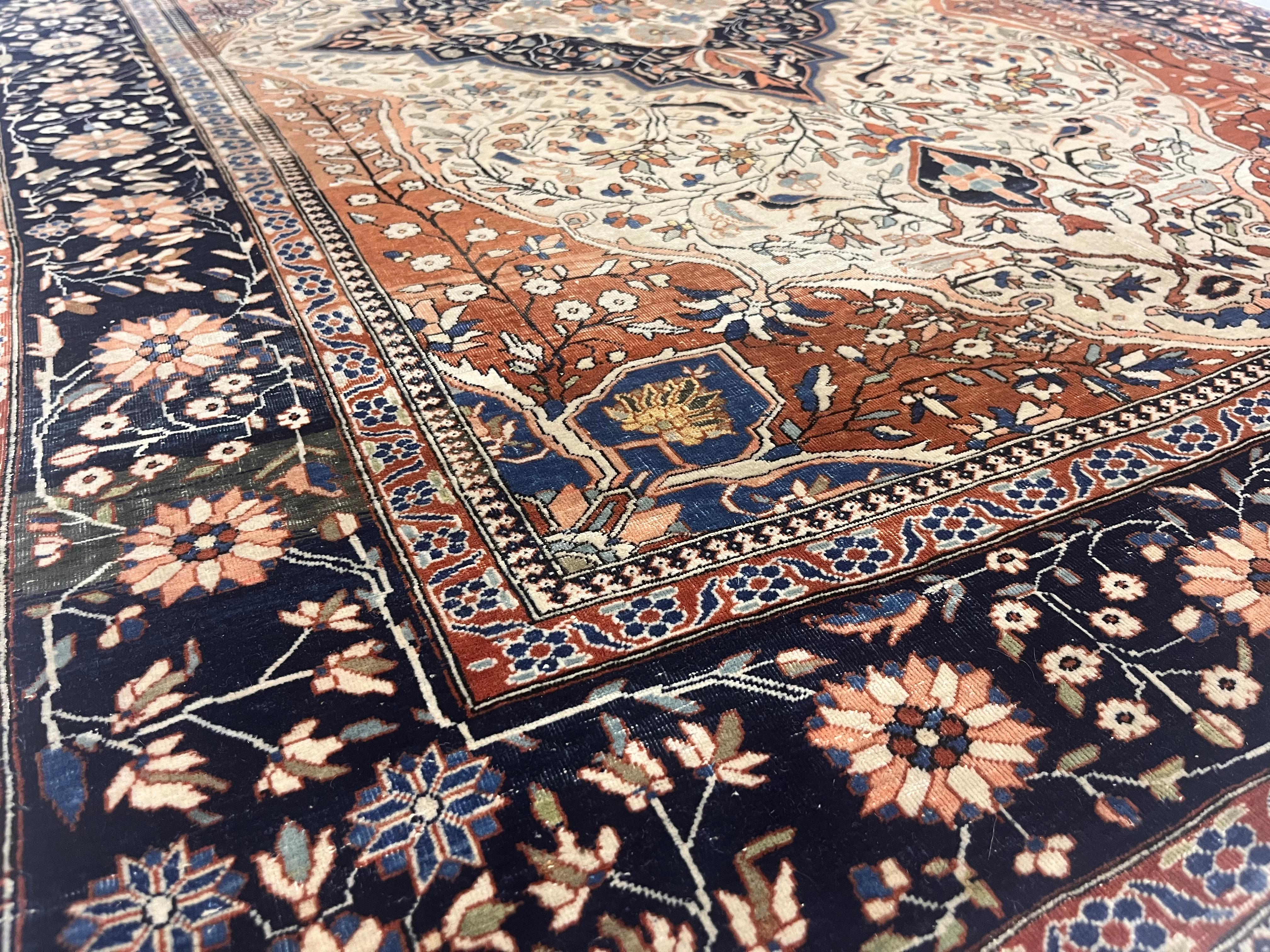 Tapis ancien persan Mohtasham Kashan 4'2