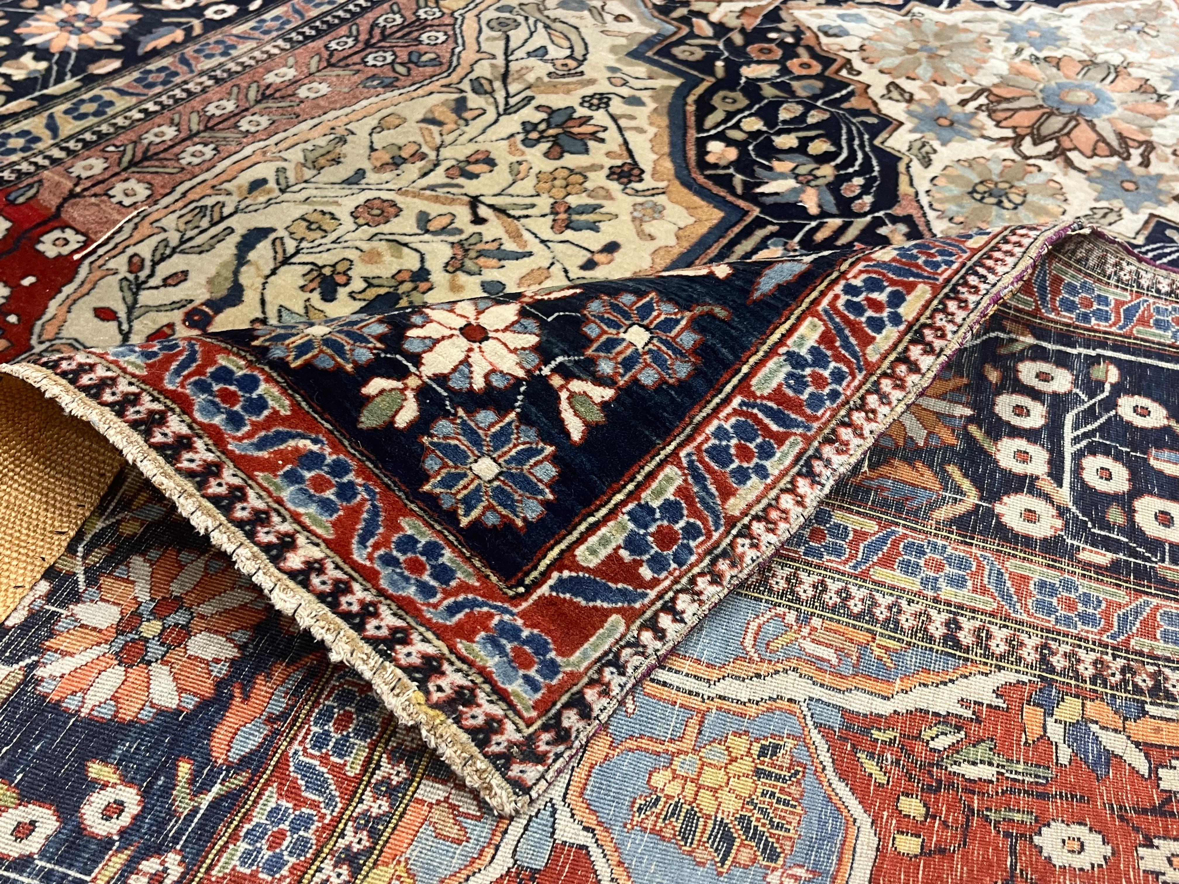Tapis ancien persan Mohtasham Kashan 4'2