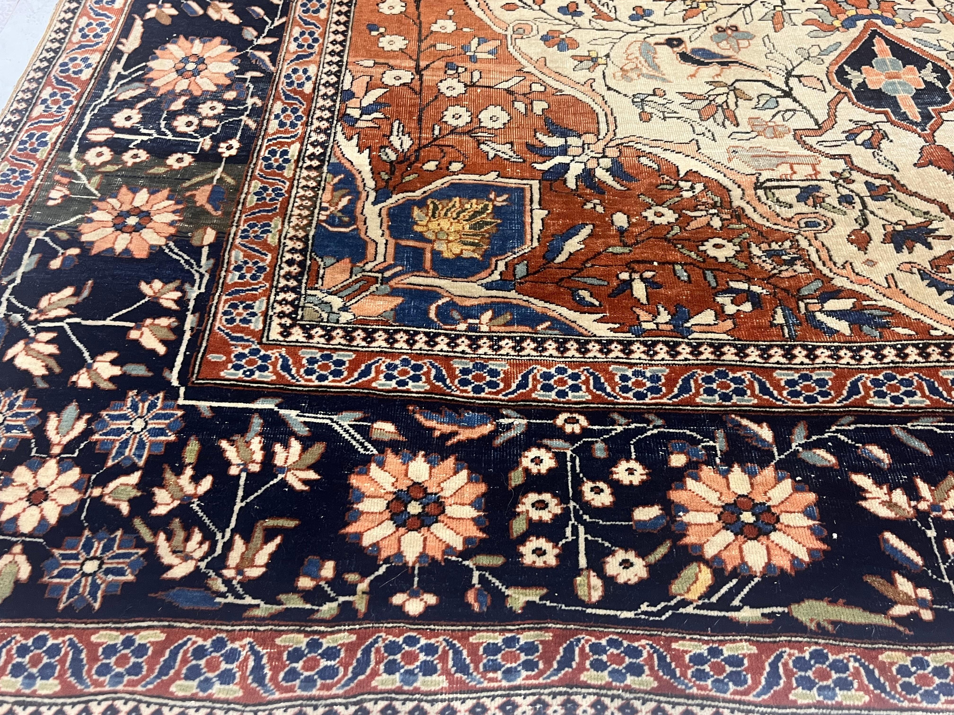 Perse Tapis ancien persan Mohtasham Kashan 4'2