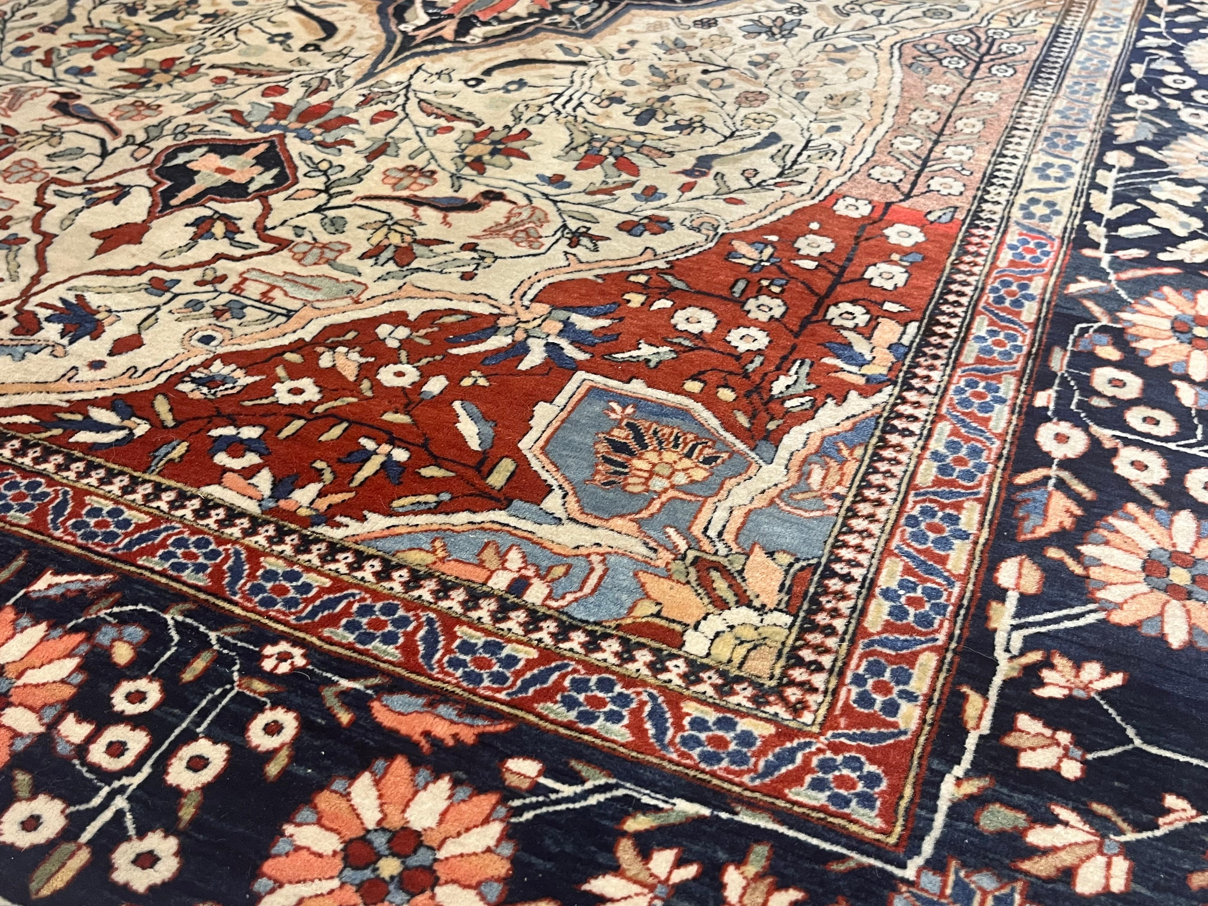 Tapis ancien persan Mohtasham Kashan 4'2