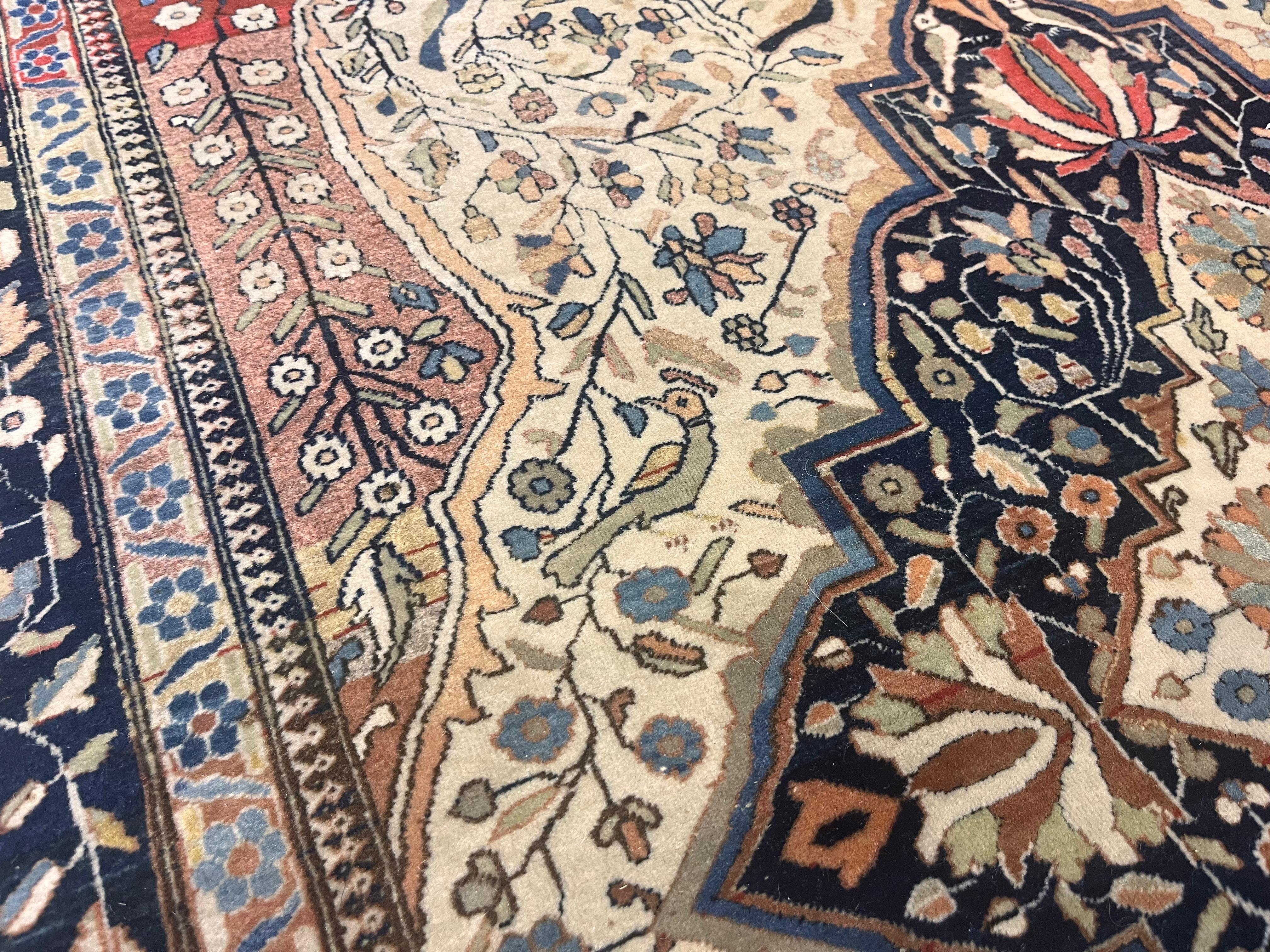 Tapis ancien persan Mohtasham Kashan 4'2