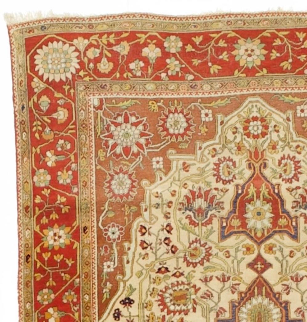 Antiker persischer Mohtasham Kashan Teppich 4'2 x 7'1 im Zustand „Gut“ im Angebot in New York, NY