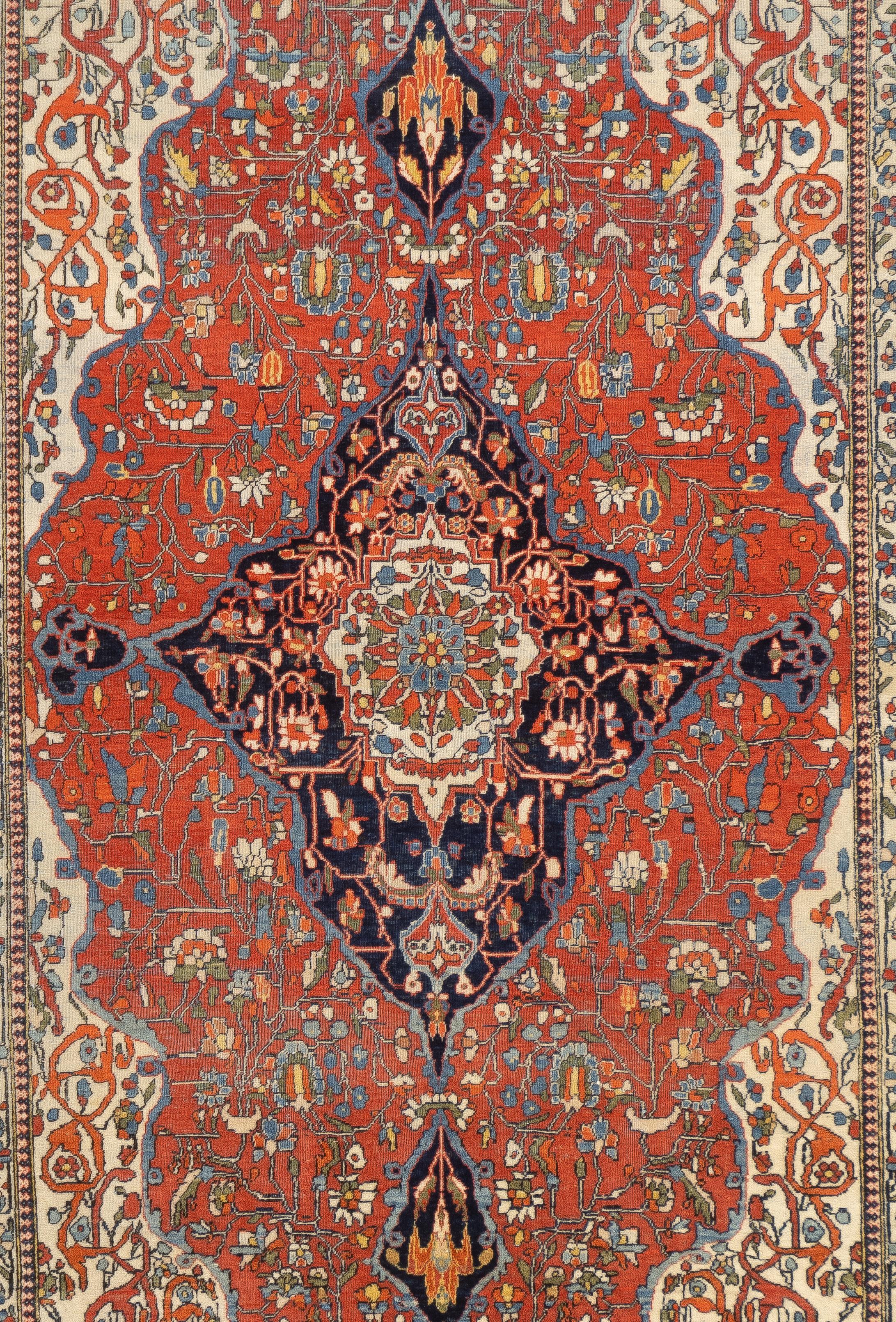 Perse Tapis ancien persan Mohtasham Kashan 4'3