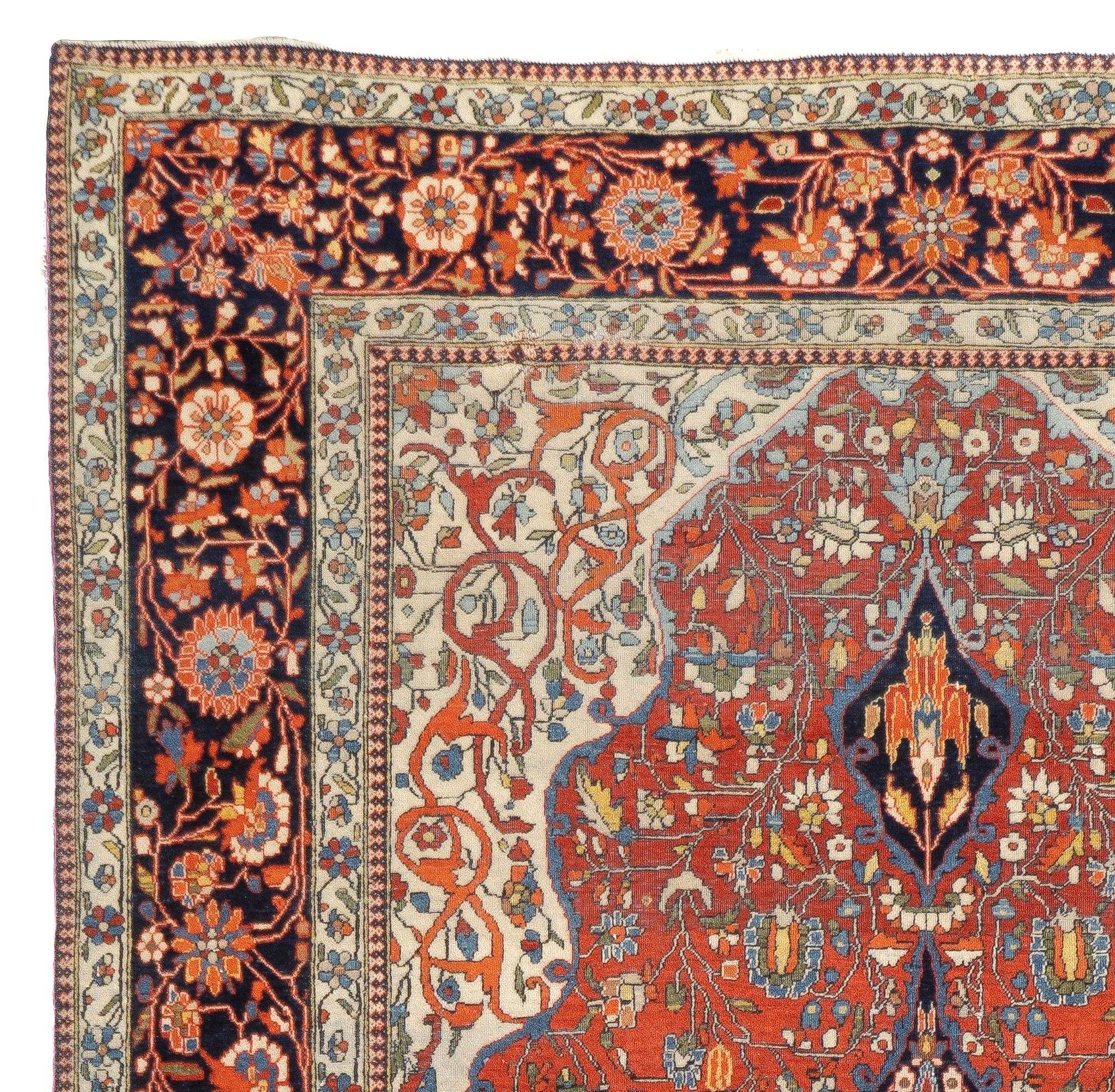 Tapis ancien persan Mohtasham Kashan 4'3