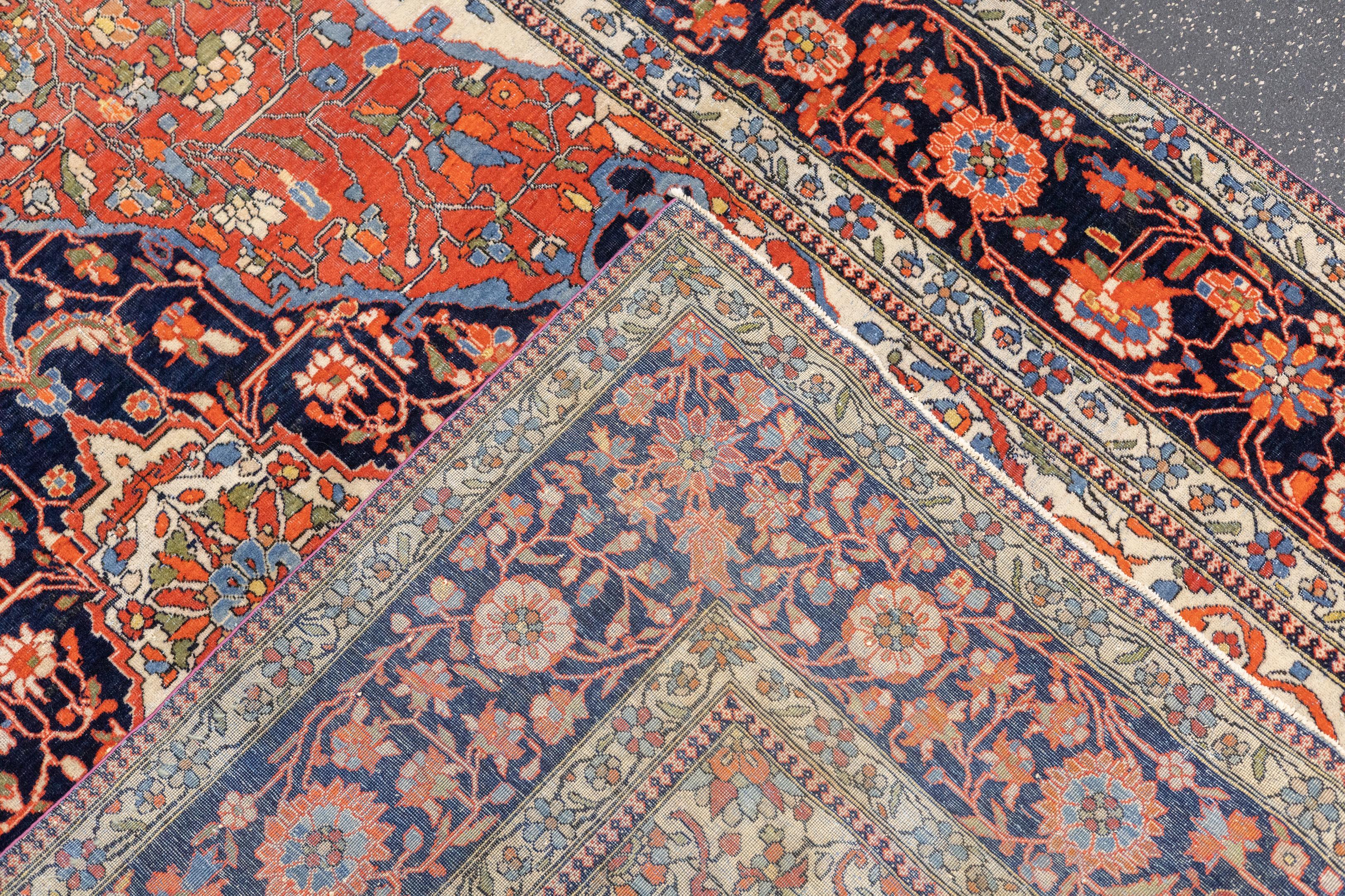 Tapis ancien persan Mohtasham Kashan 4'3
