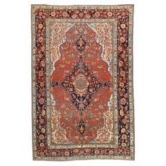 Antique Persian Mohtasham Kashan Rug 4’3" x 6’5"