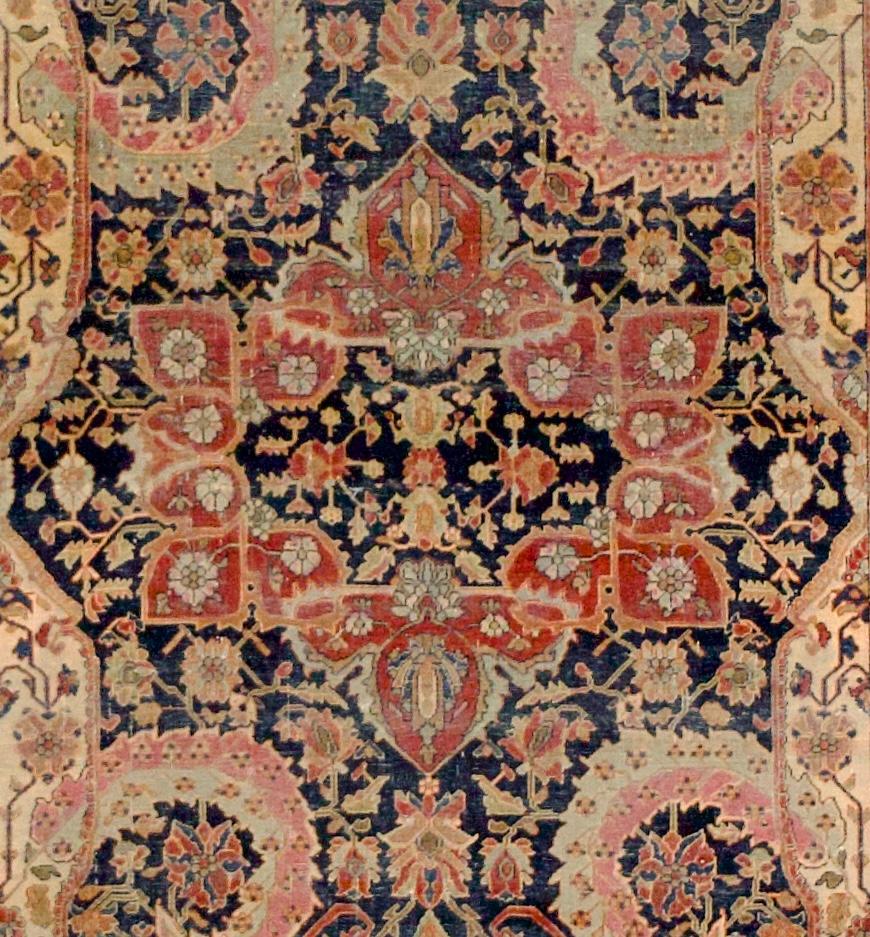 Antike persische Mohtasham Kashan Teppich 4'3