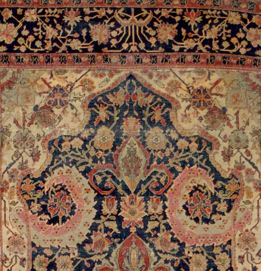 Antike persische Mohtasham Kashan Teppich 4'3