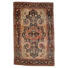 Antique Persian Mohtasham Kashan Rug 4'3" x 6’8"