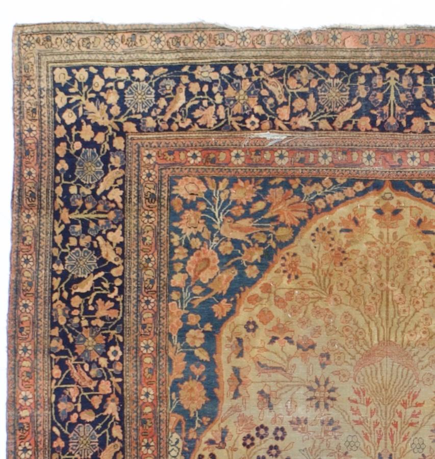 Perse Tapis ancien persan Mohtasham Kashan 4'4