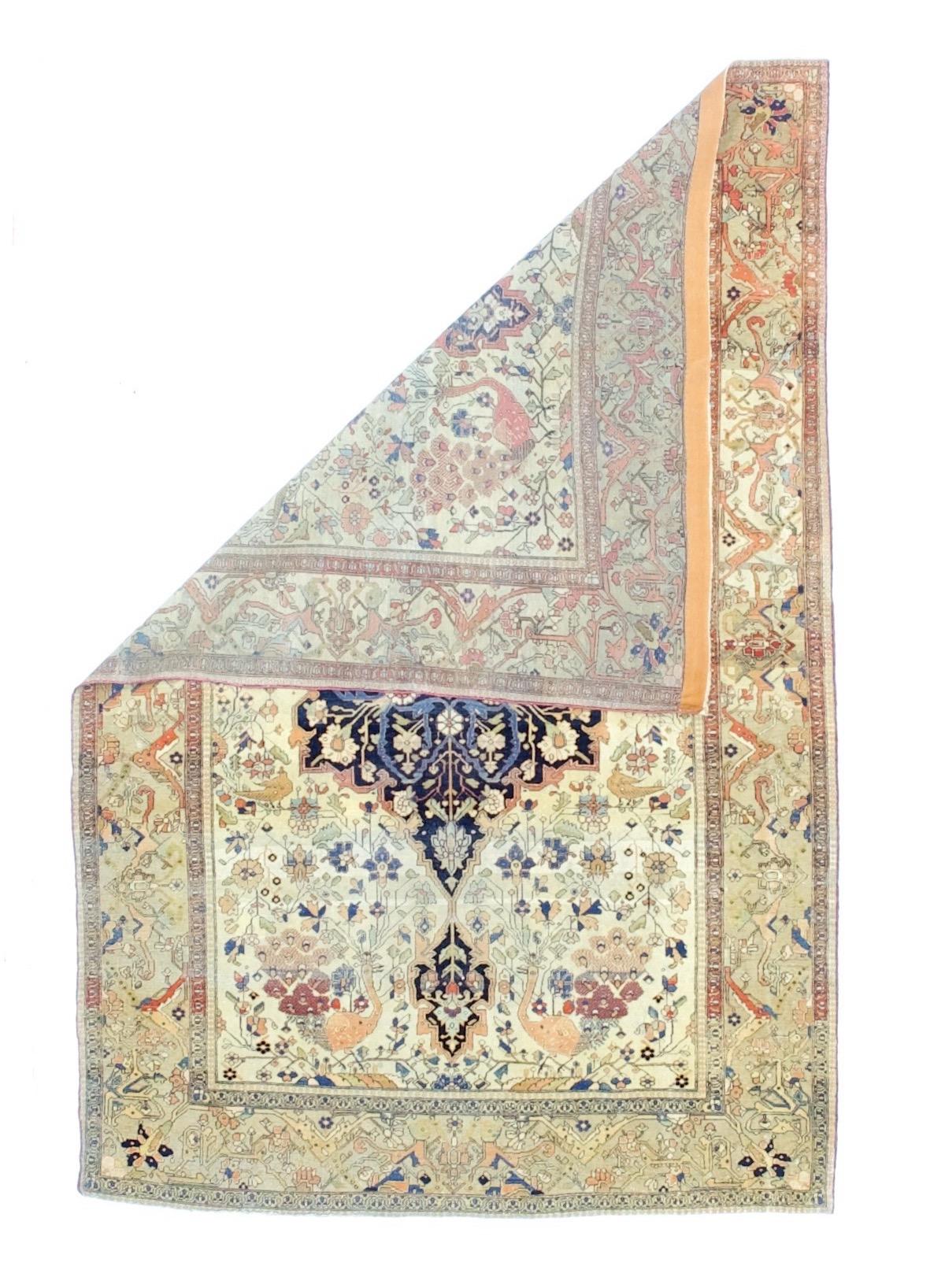 Tapis ancien persan Mohtasham Kashan 4'4