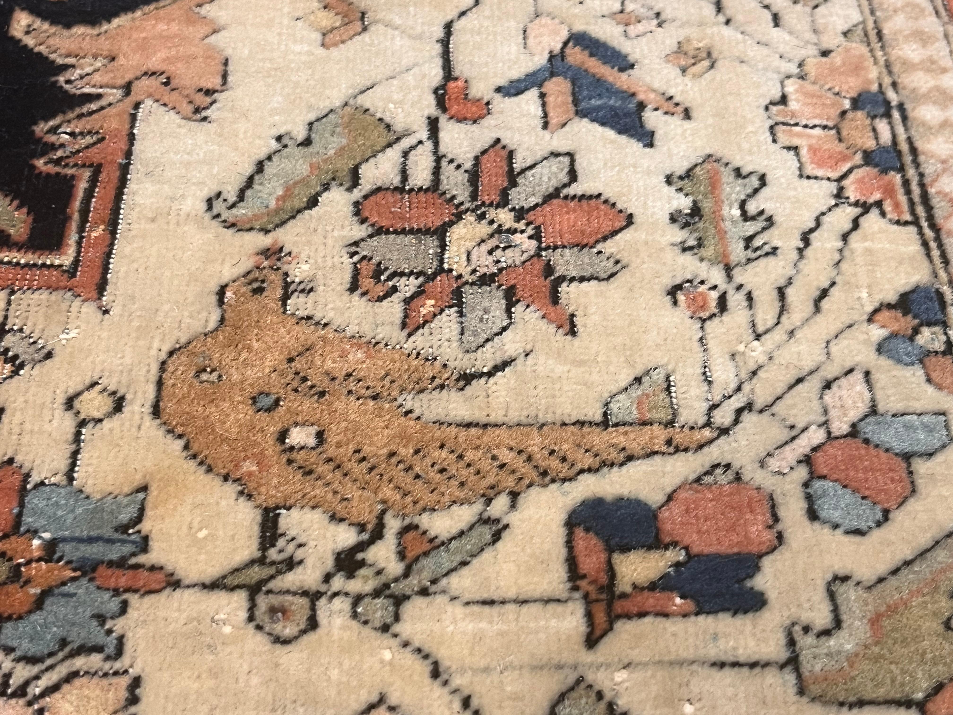 Tapis ancien persan Mohtasham Kashan 4'4