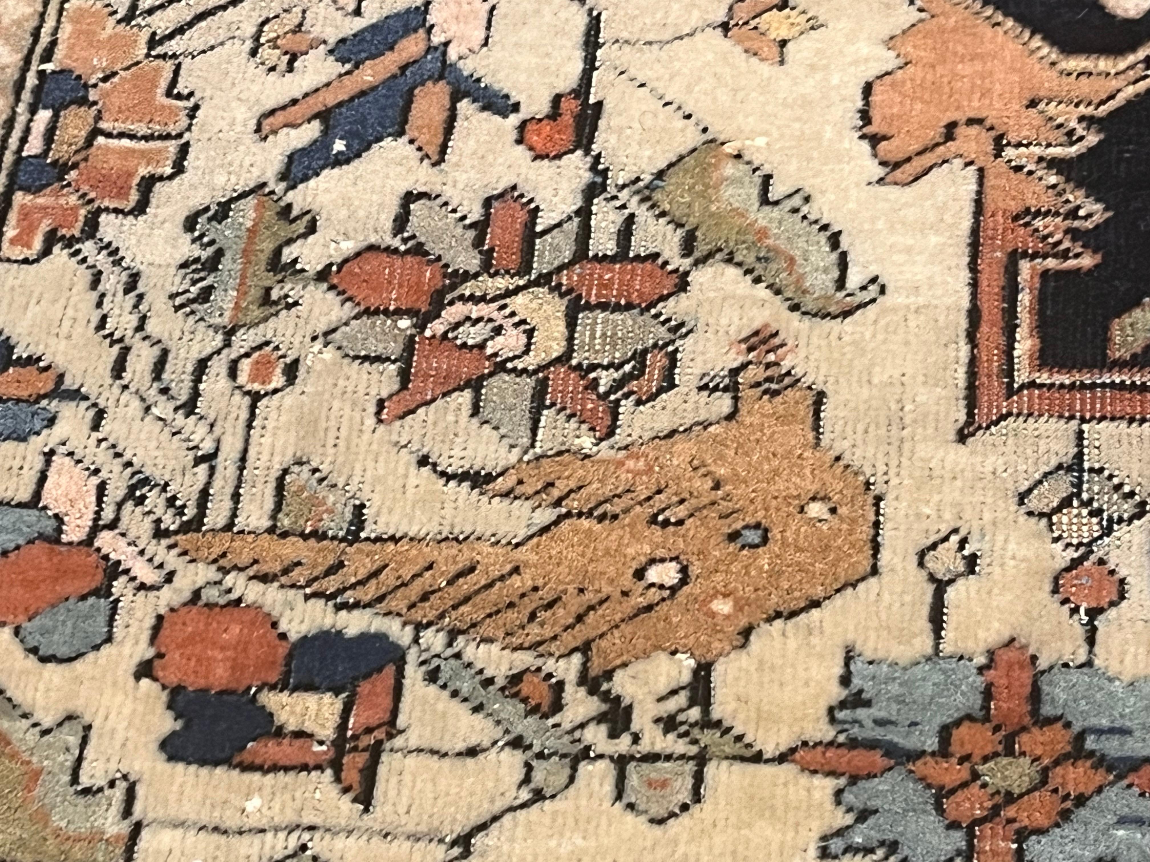 Tapis ancien persan Mohtasham Kashan 4'4