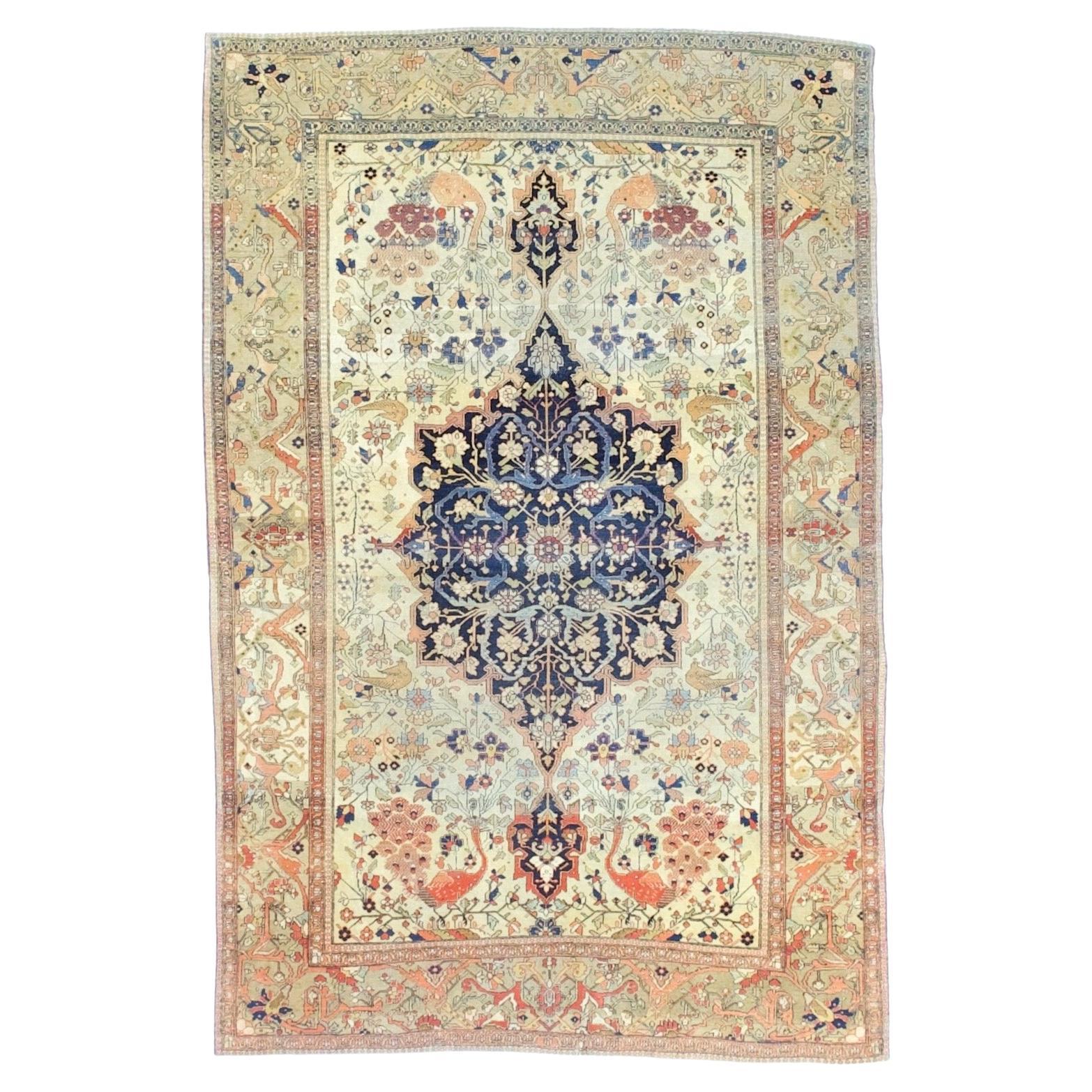 Tapis ancien persan Mohtasham Kashan 4'4" x 6'6"