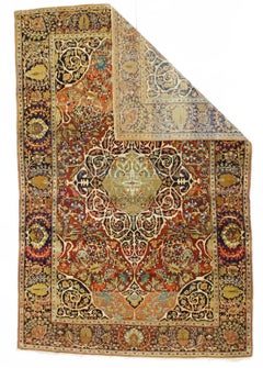 Antico tappeto persiano Mohtasham Kashan 4'4" x 6'8"