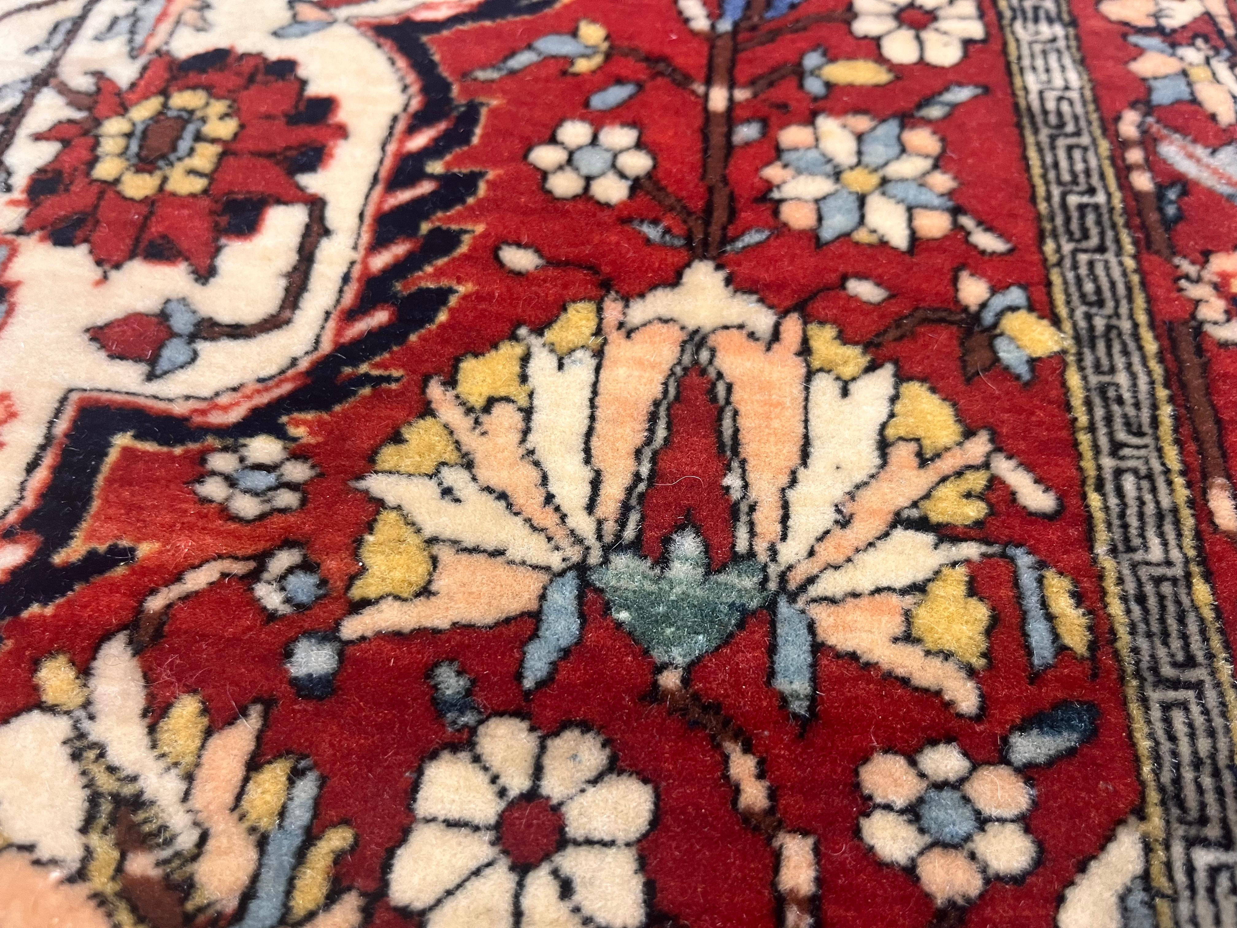 Antike persische Mohtasham Kashan Teppich 4'5