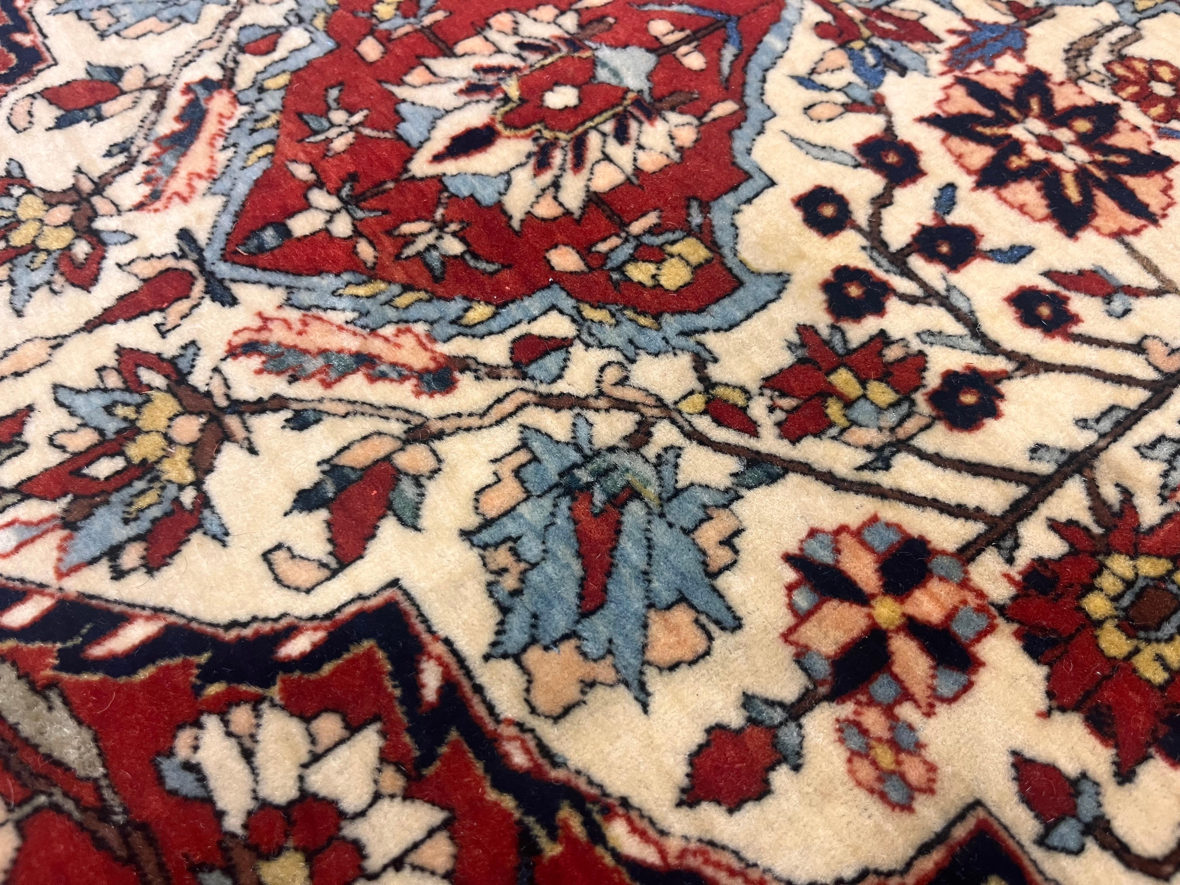 Antike persische Mohtasham Kashan Teppich 4'5