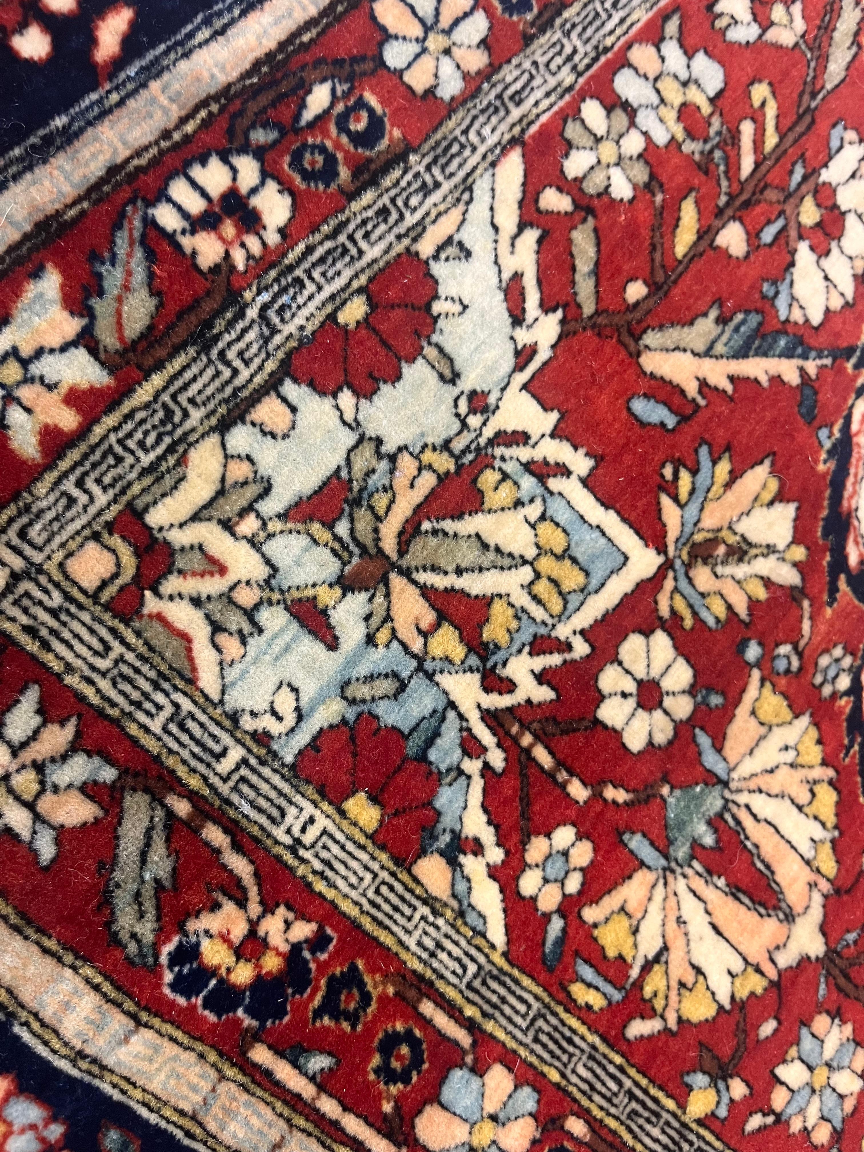 Antike persische Mohtasham Kashan Teppich 4'5