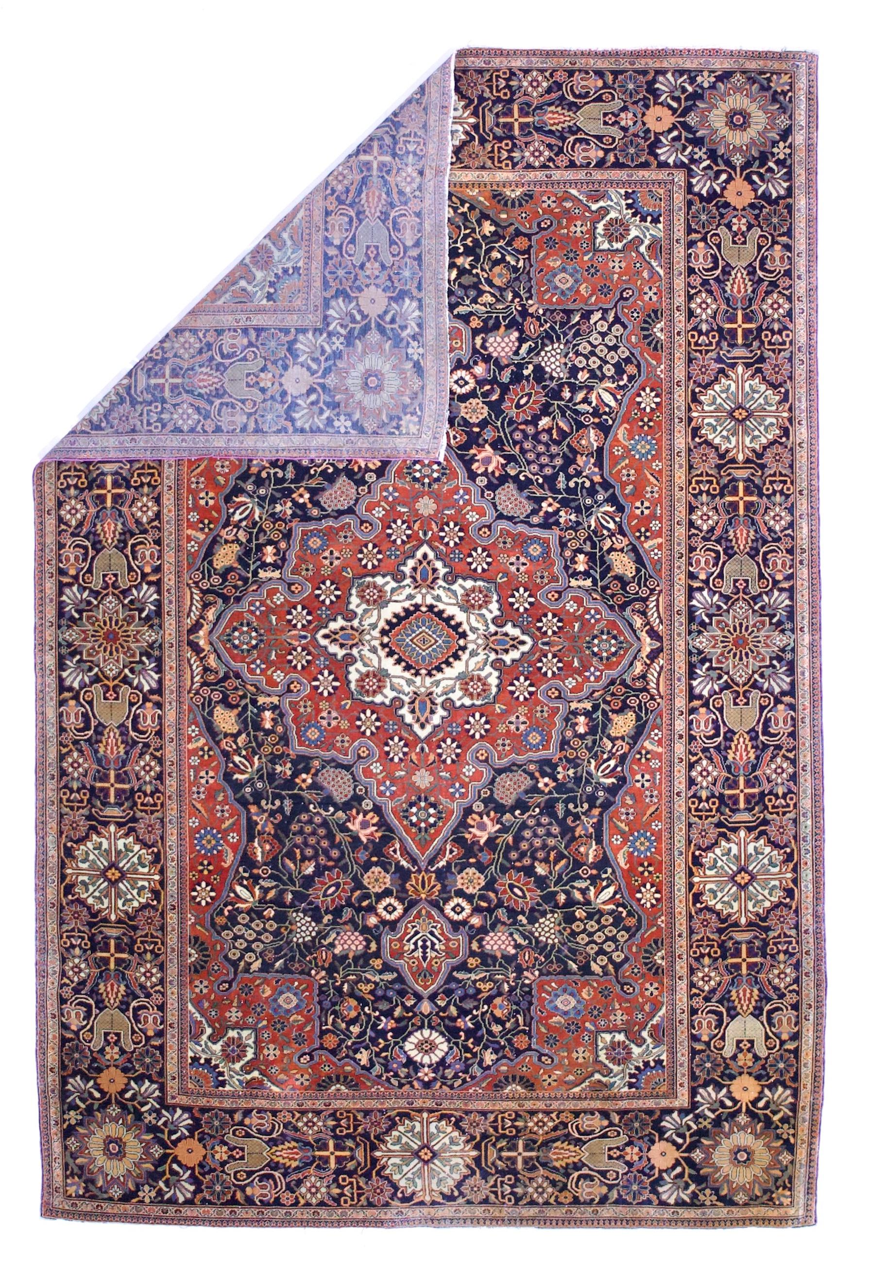 Tapis ancien persan Mohtasham Kashan 4'6