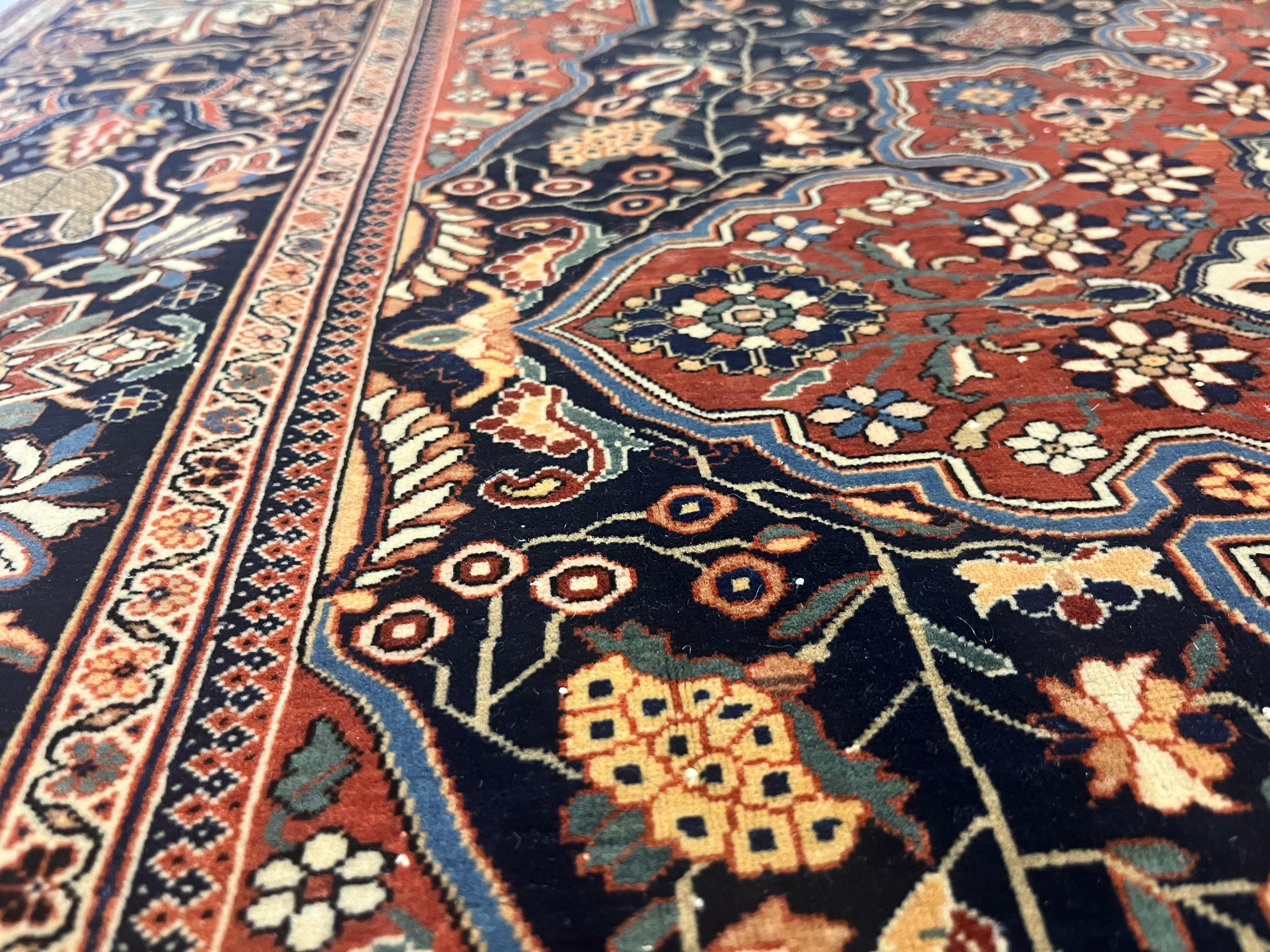 Laine Tapis ancien persan Mohtasham Kashan 4'6