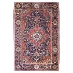 Antique Persian Mohtasham Kashan Rug 4’6" x 6’11"