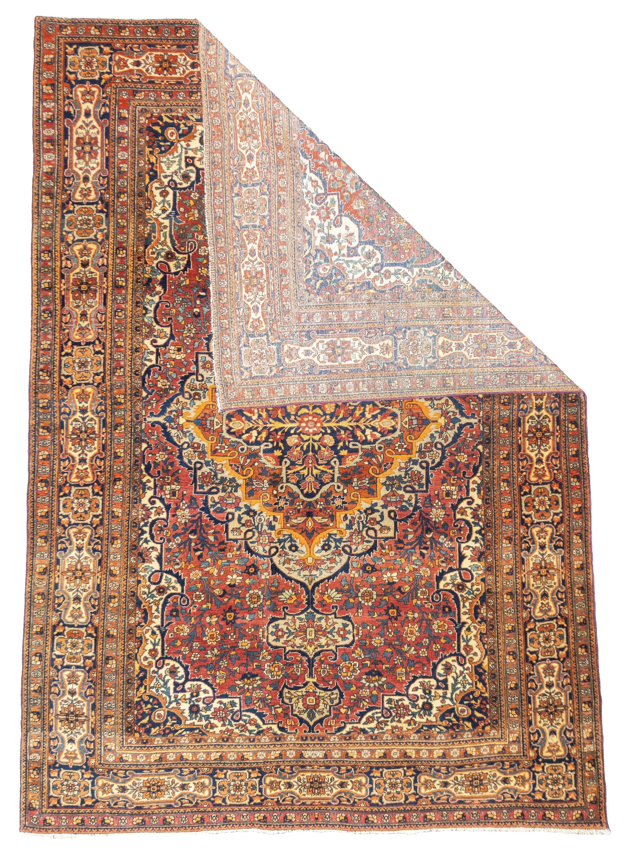 Antiker persischer Mohtasham Kashan Teppich 4'6'' x 6'6'' (Persisch) im Angebot