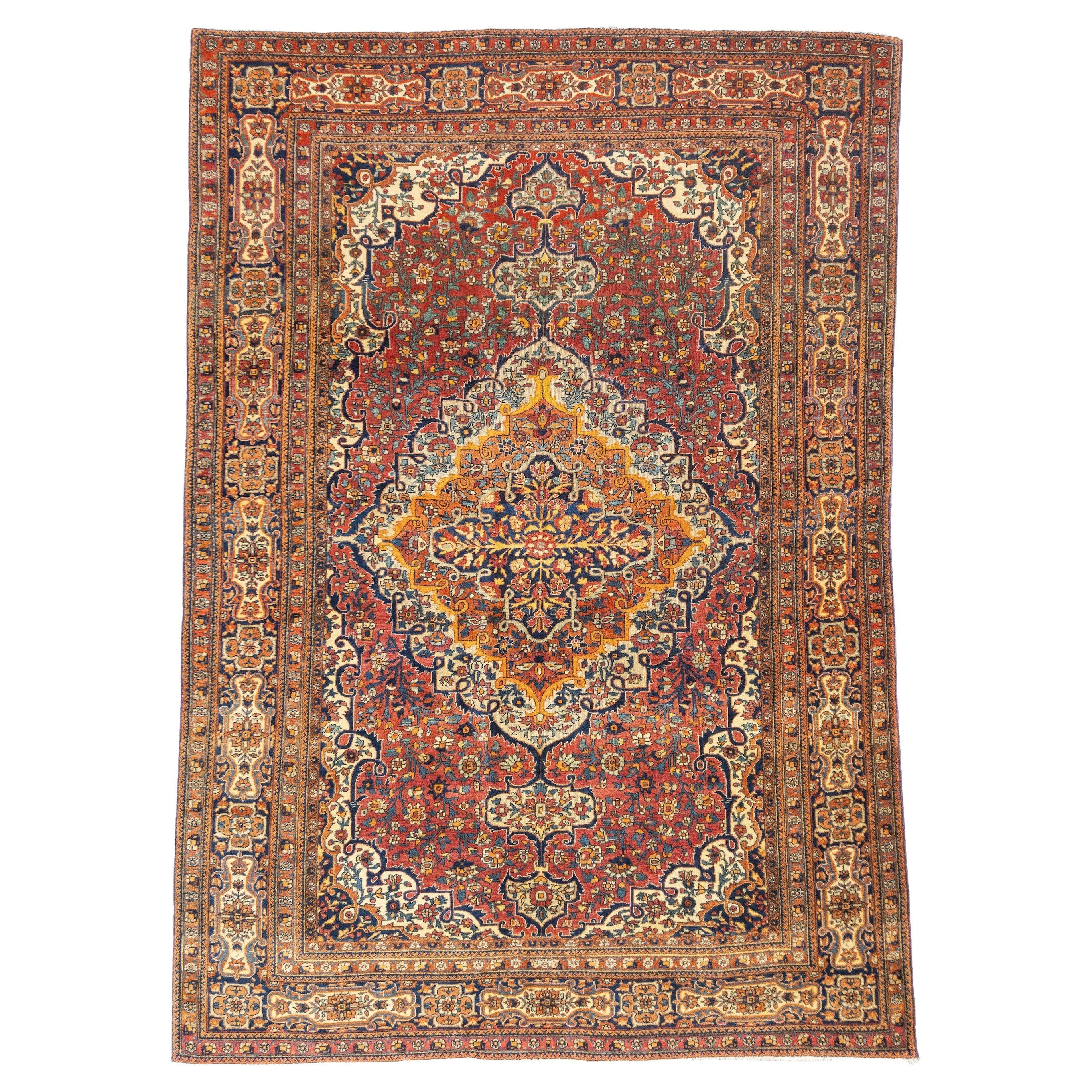 Antique Persian Mohtasham Kashan Rug 4'6'' x 6'6''