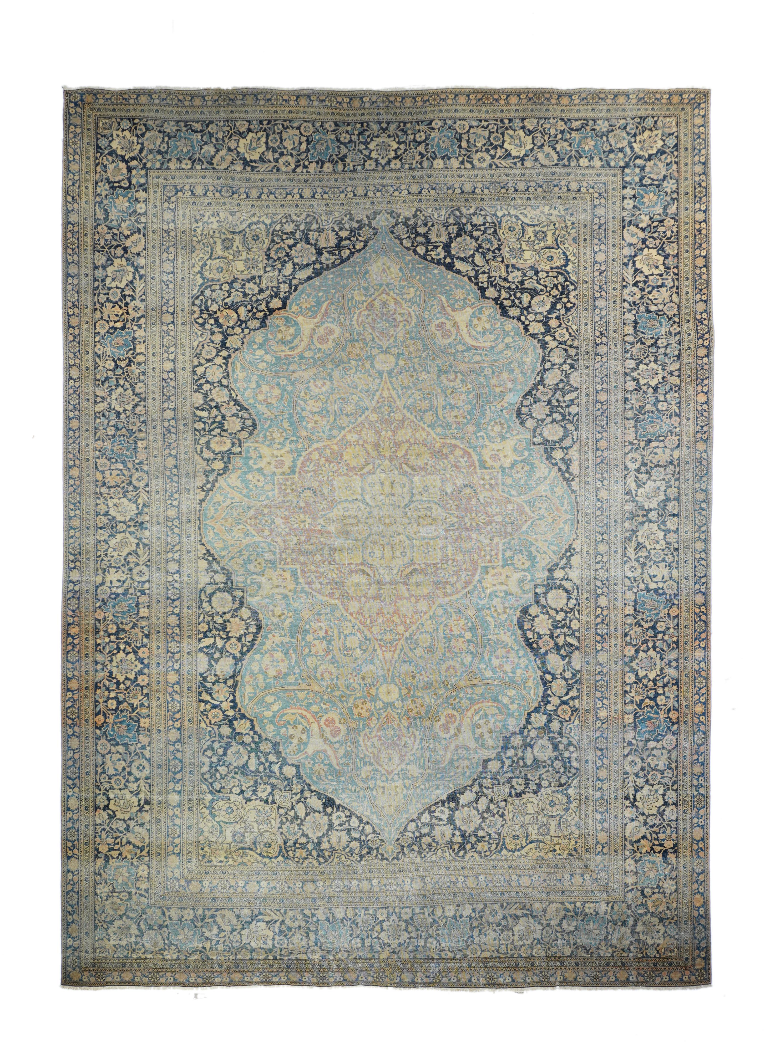 Perse Tapis ancien persan Mohtasham Kashan 7'3