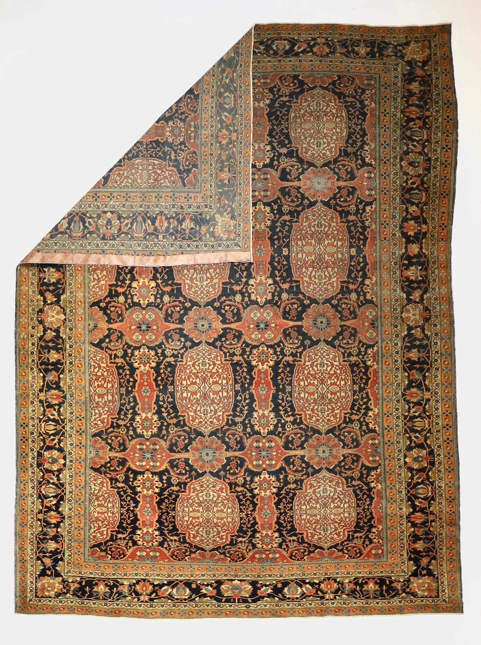 Tapis ancien persan Mohtasham Kashan 7'3