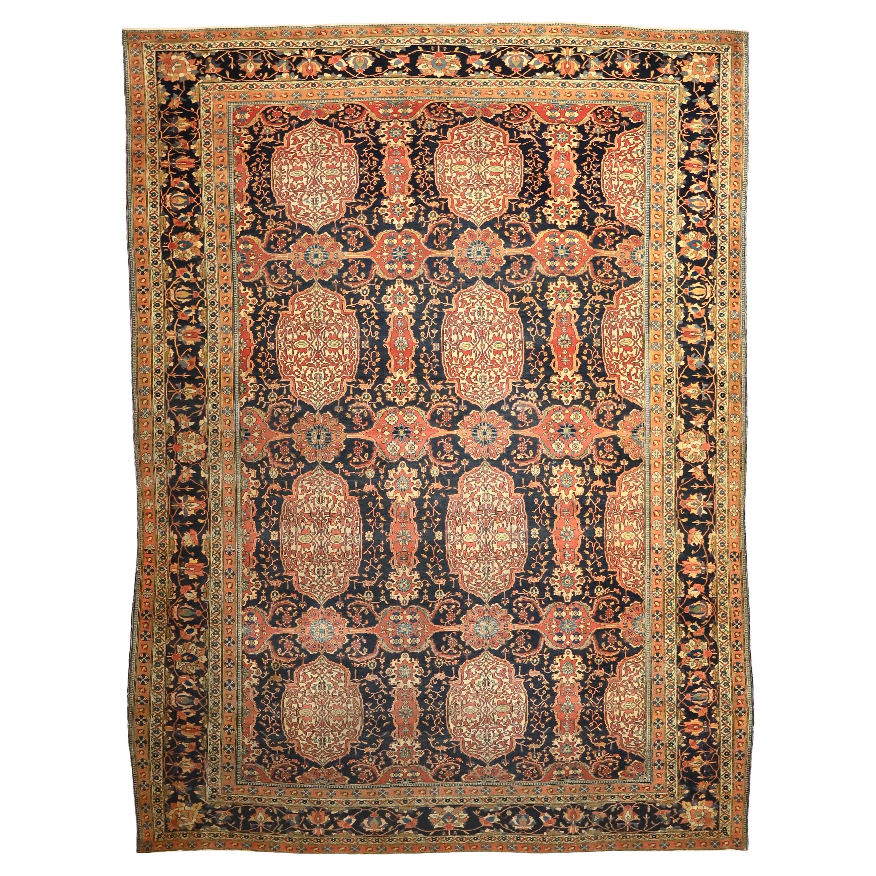 Tapis ancien persan Mohtasham Kashan 7'3" x 9'11"
