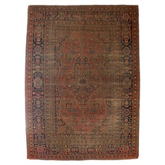 Antique Persian Mohtasham Kashan Rug 7'6'' x 10'3''