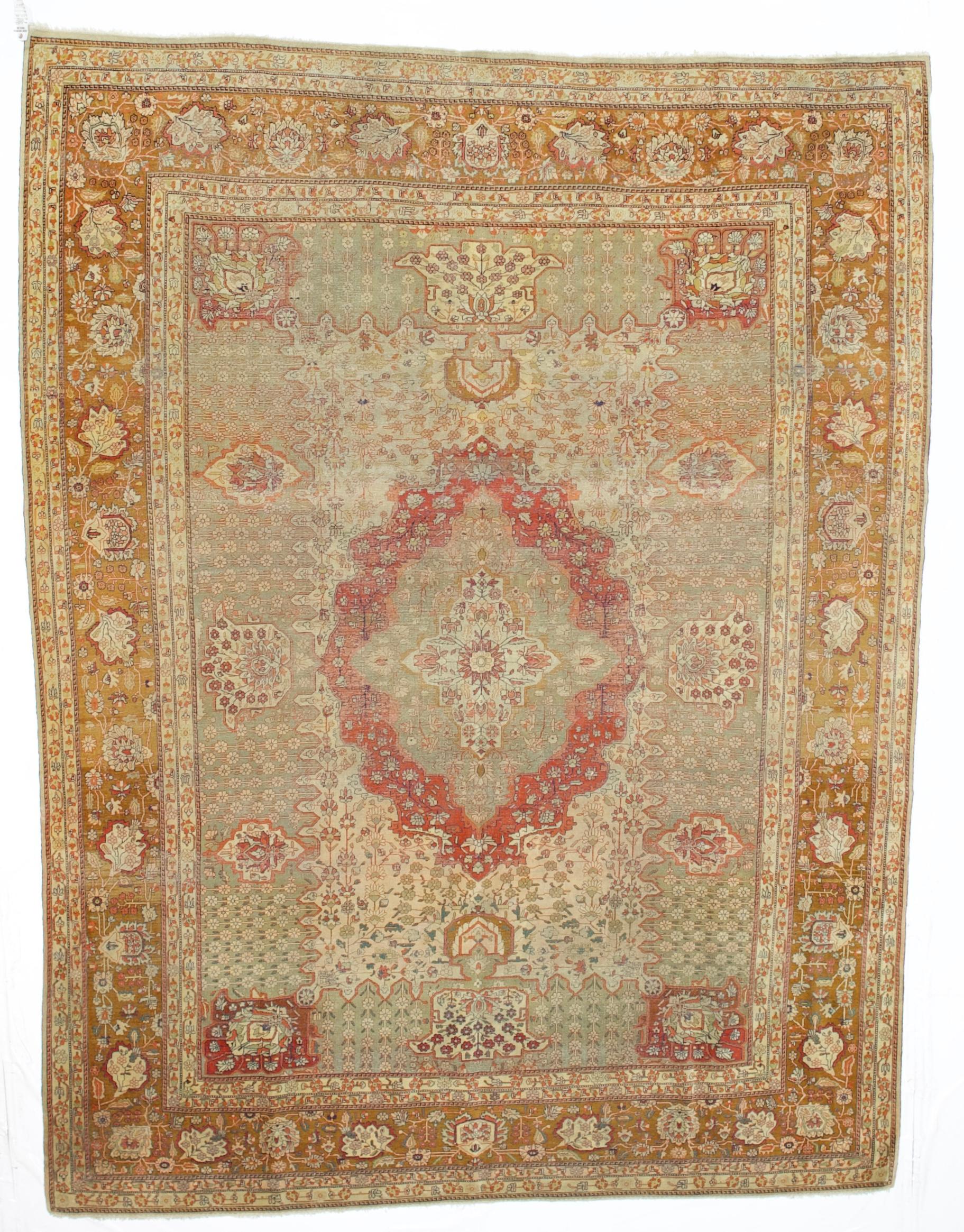 Antiker persischer Mohtasham Kashan Teppich 7'7 x 10'0