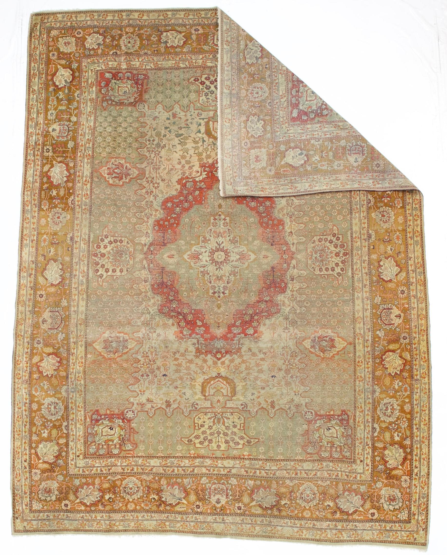 Antiker persischer Mohtasham Kashan Teppich 7'7 x 10'0
