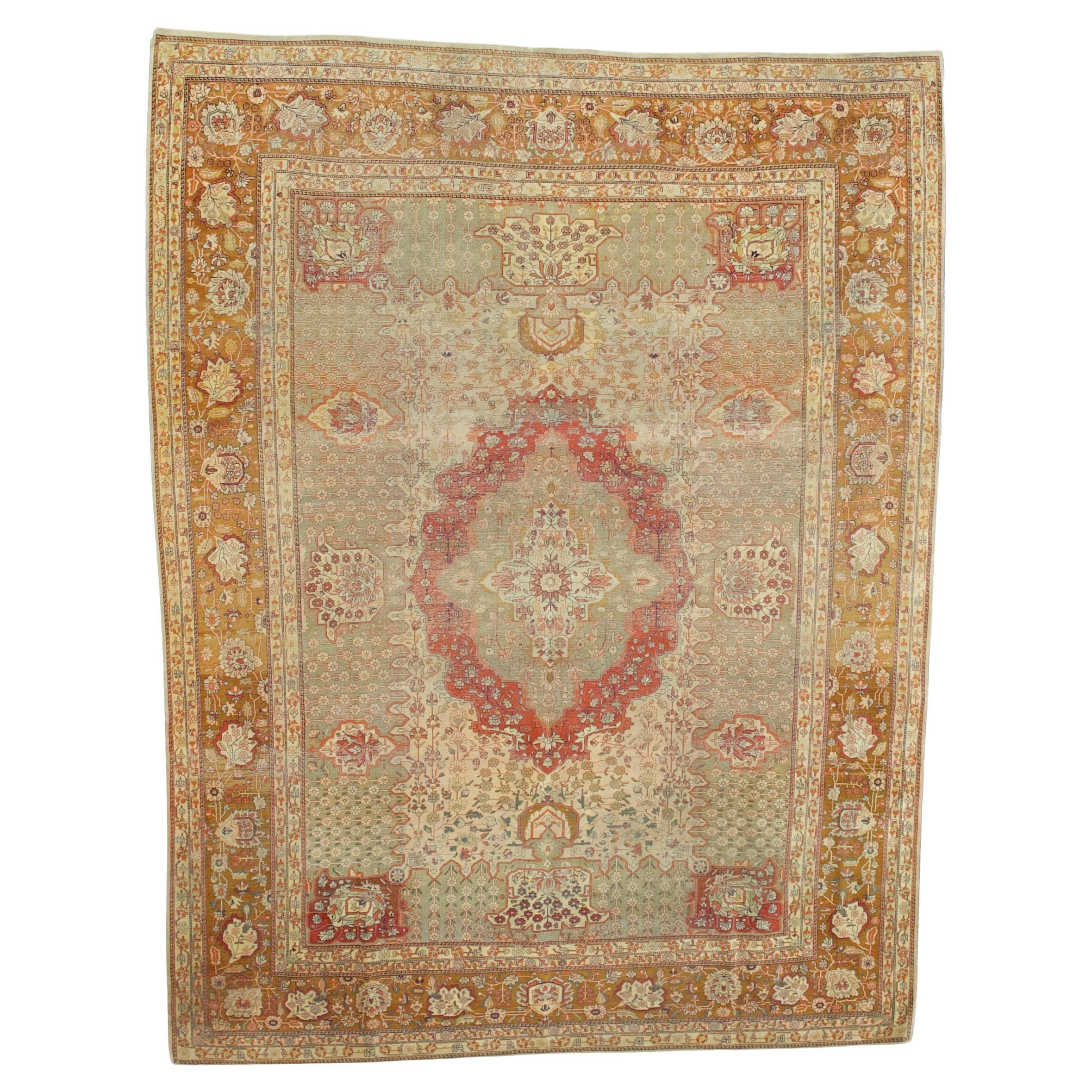 Antique Persian Mohtasham Kashan Rug 7’7” x 10’0"