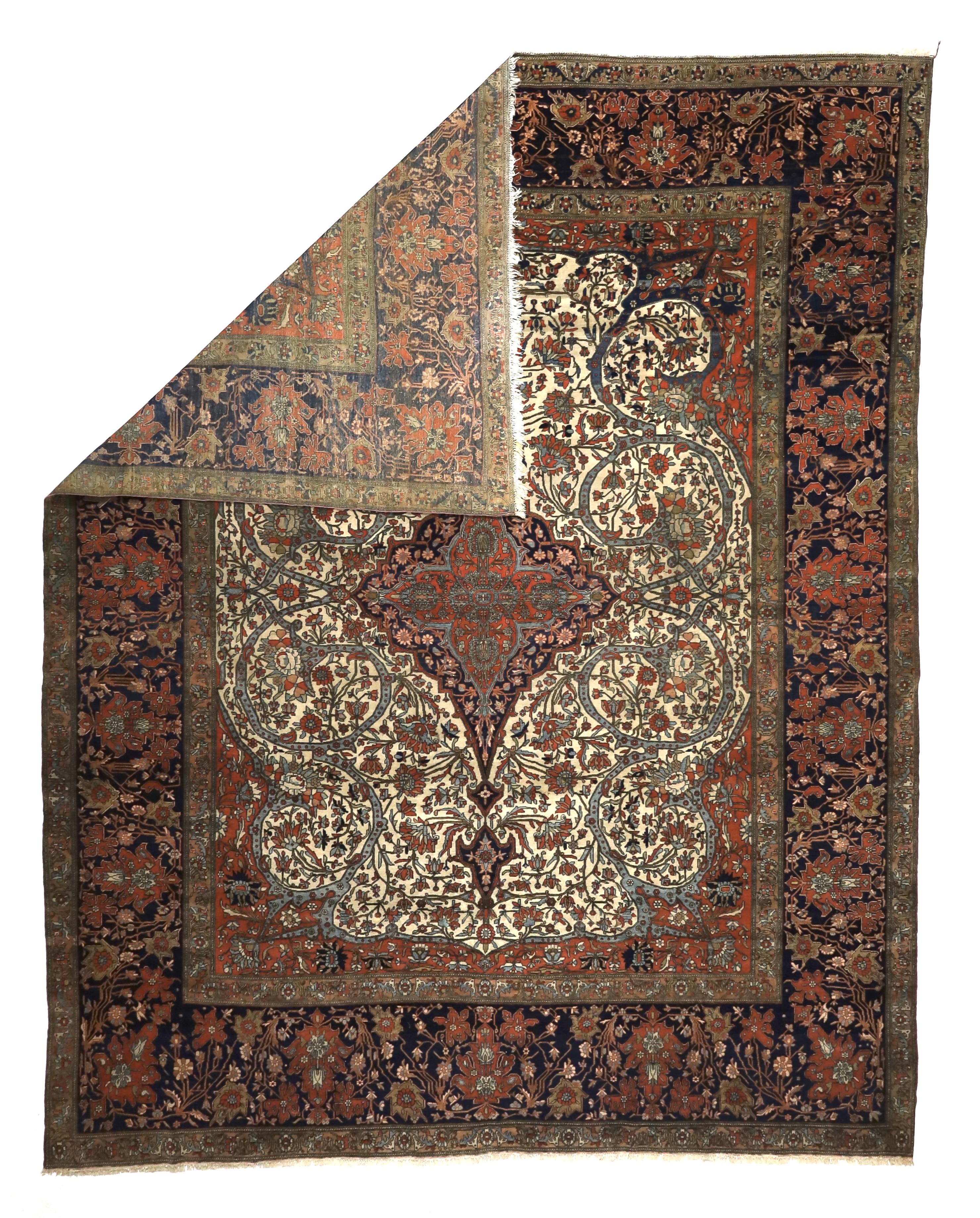 Antique Persian Mohtasham Kashan Rug 7'9