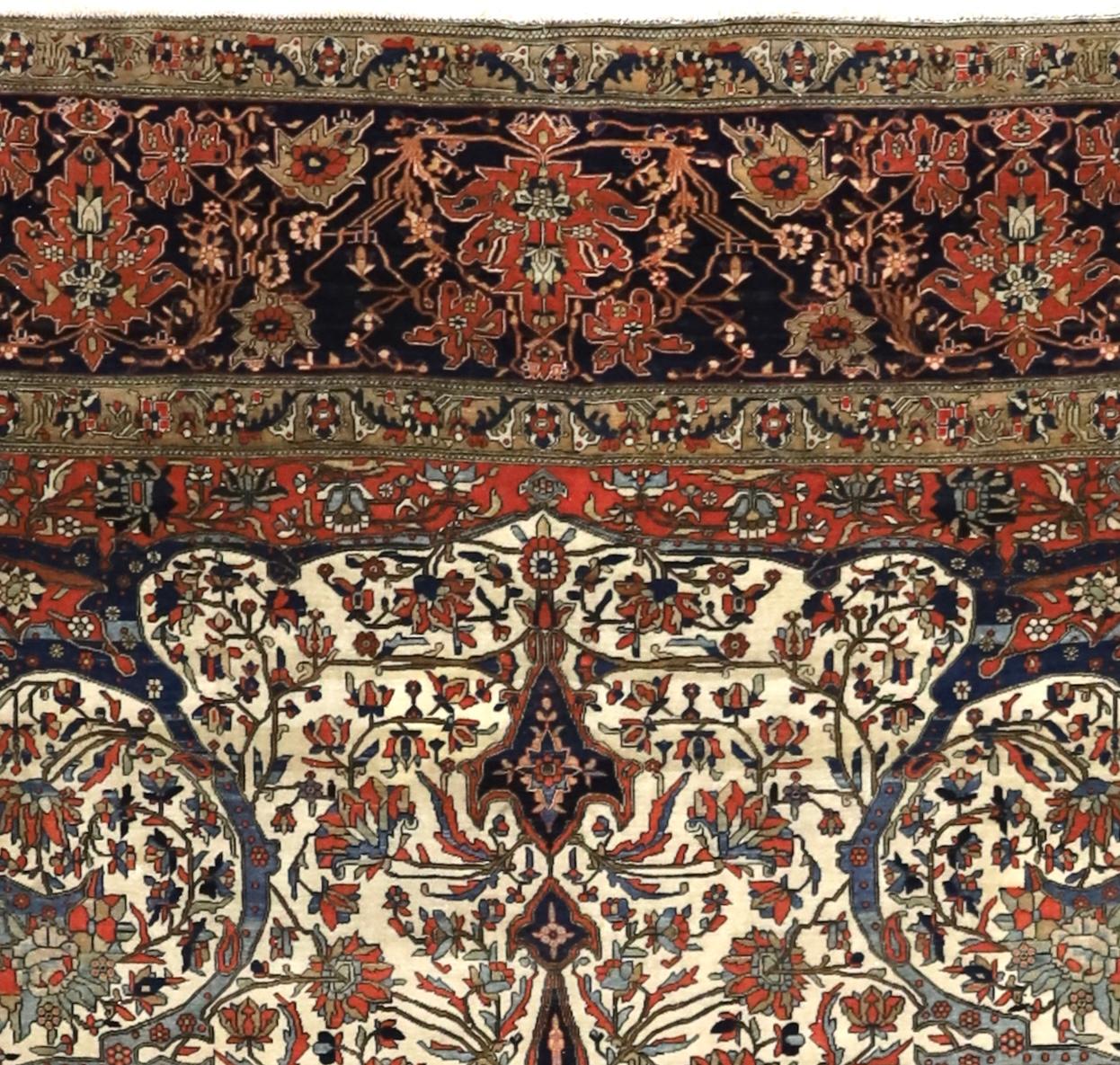 Antique Persian Mohtasham Kashan Rug 7'9