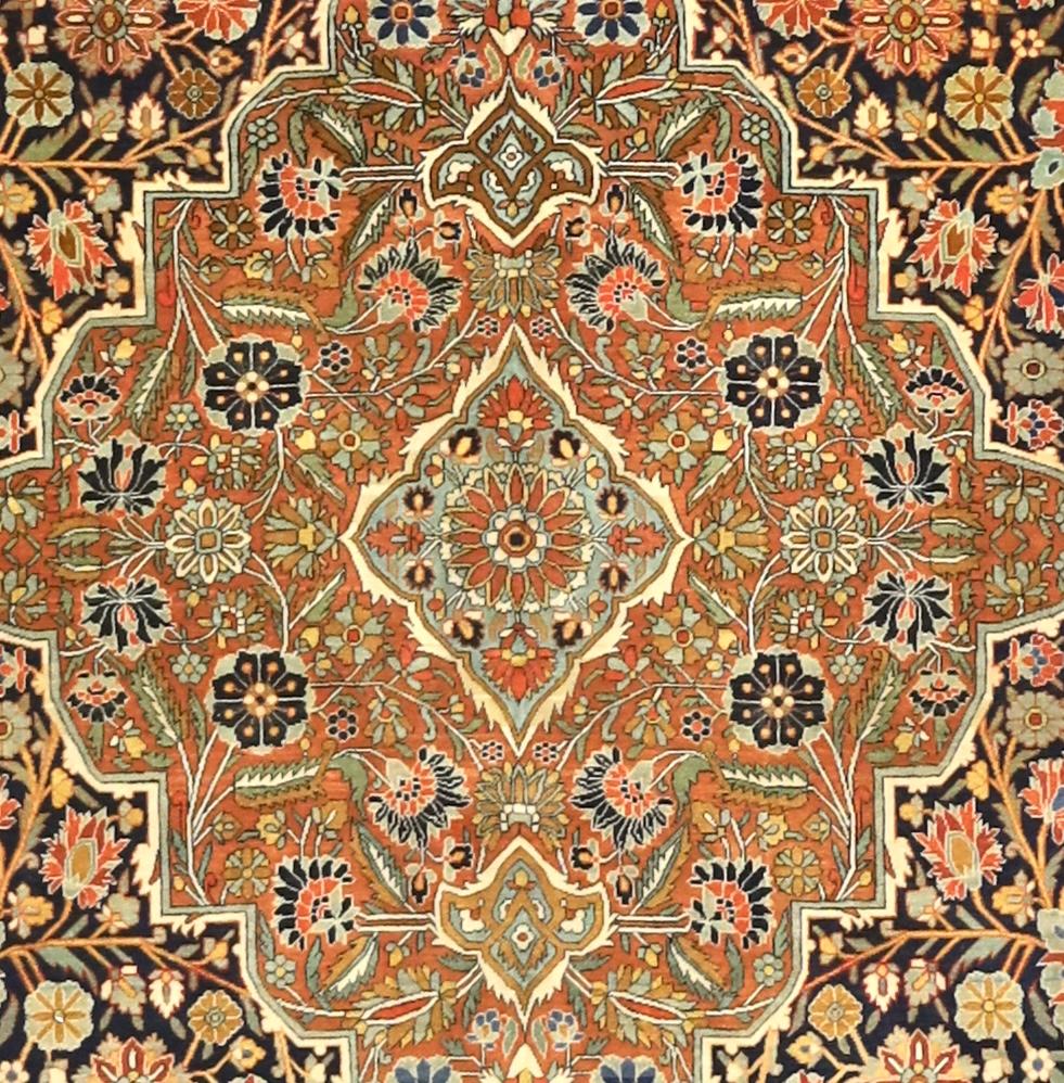 Antike persische Mohtasham Kashan Teppich 9'2