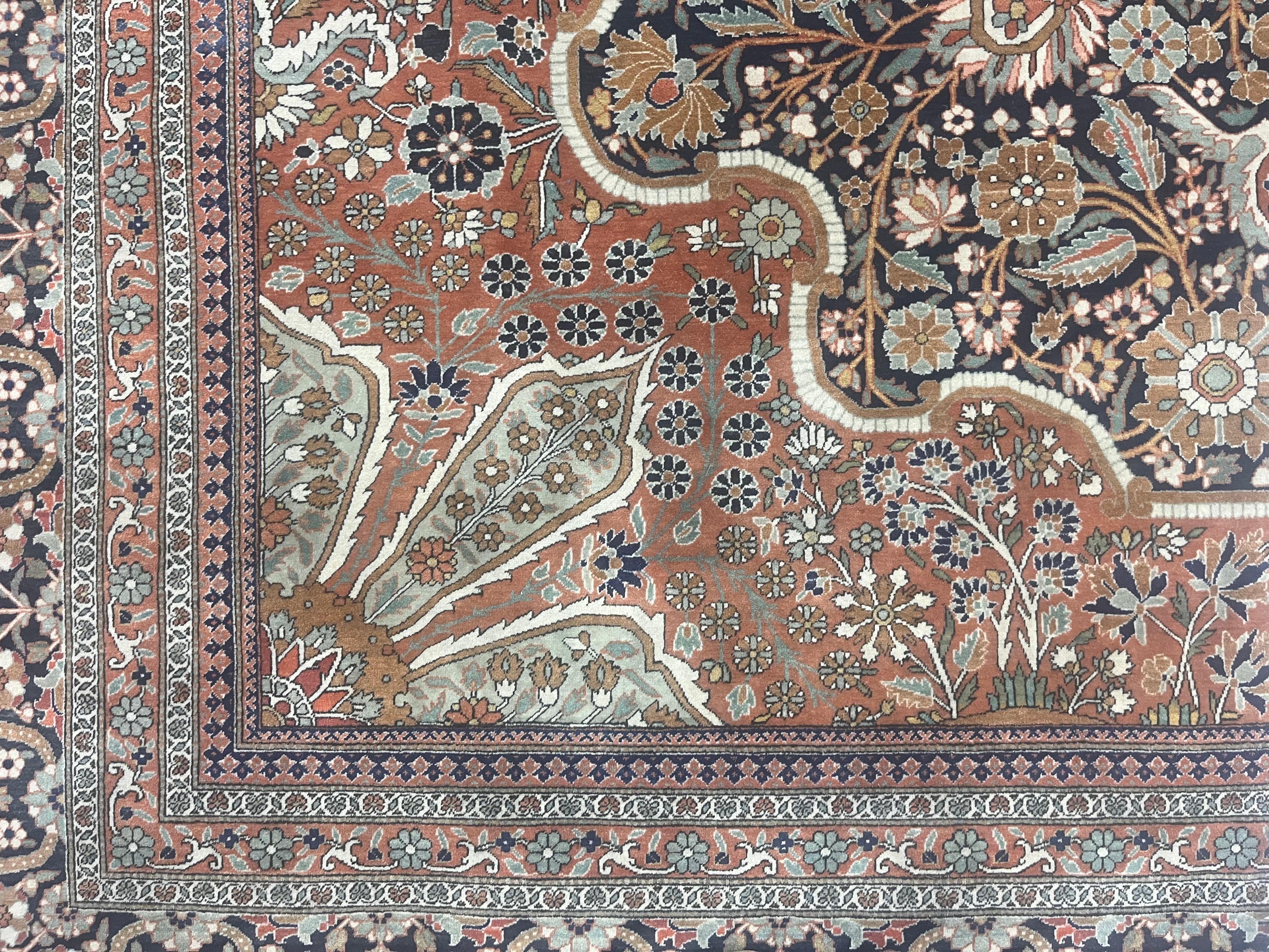 Antike persische Mohtasham Kashan Teppich 9'2