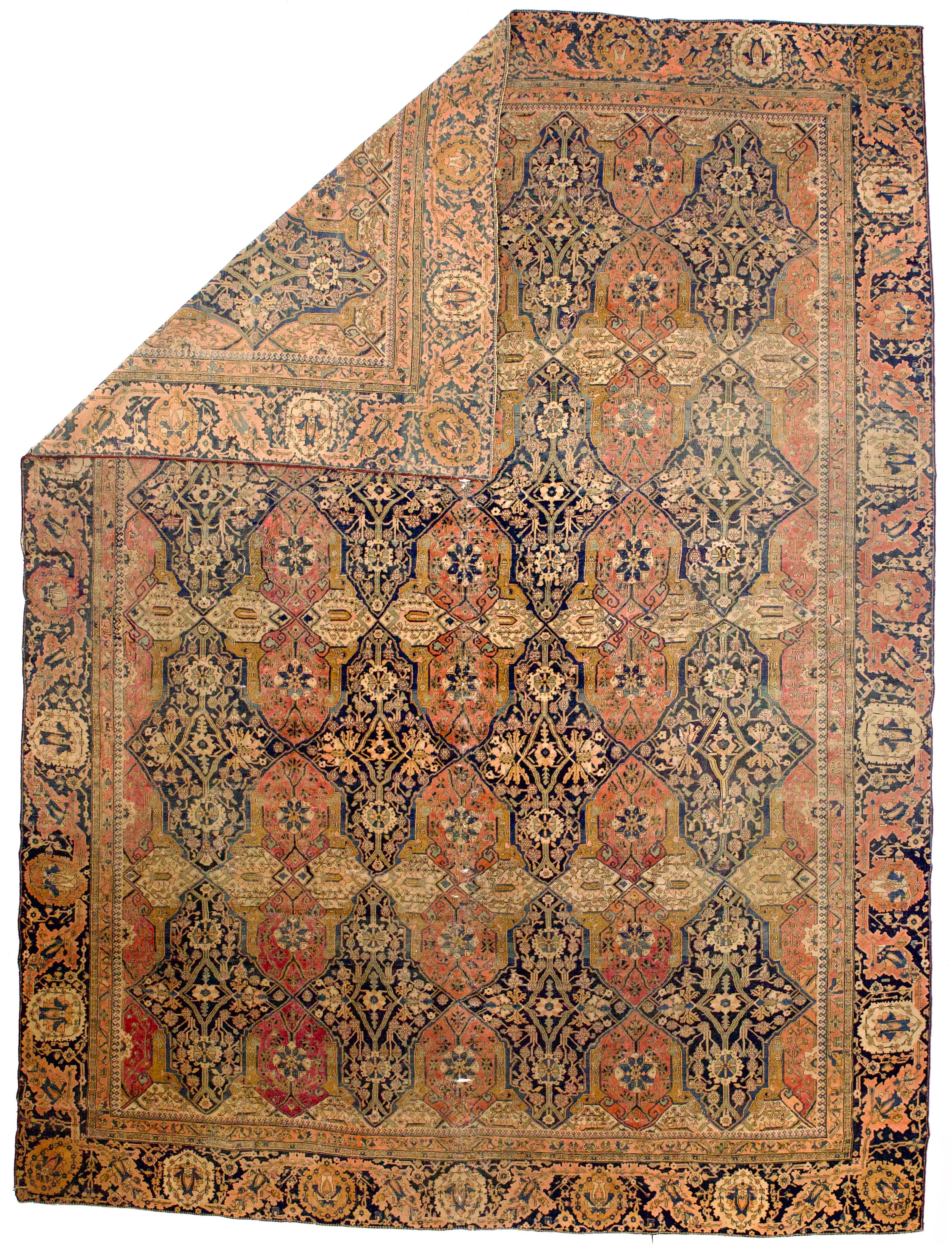 Tapis ancien persan Mohtasham Kashan 9'2