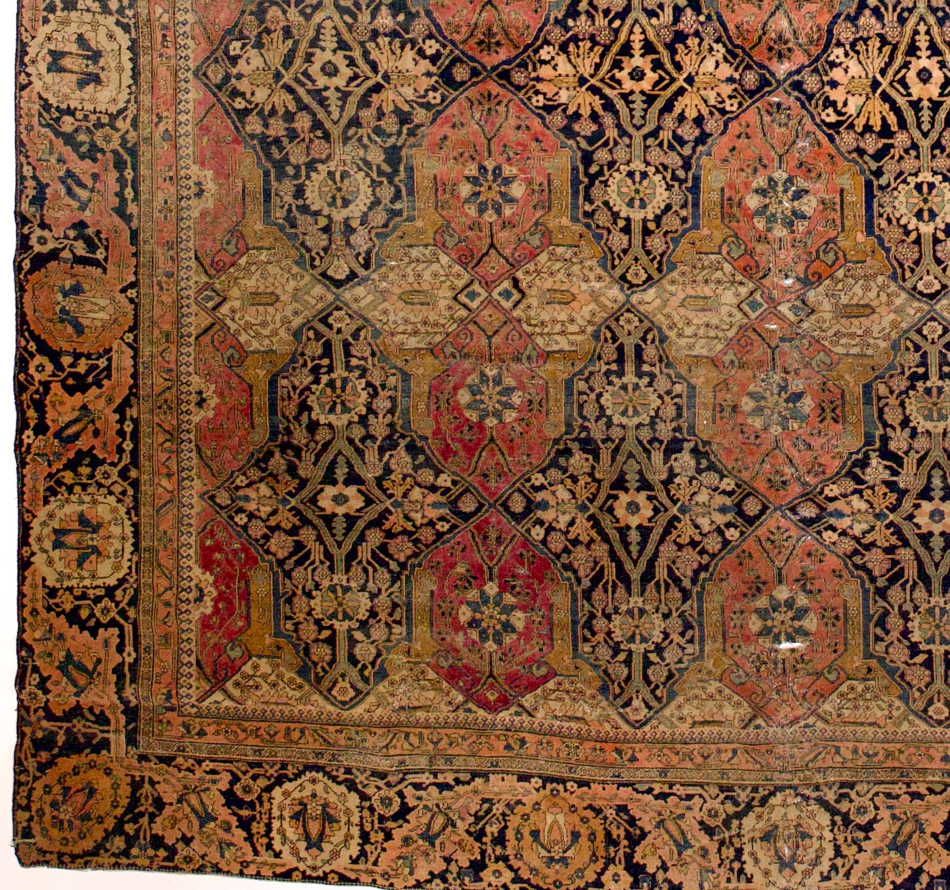 Perse Tapis ancien persan Mohtasham Kashan 9'2