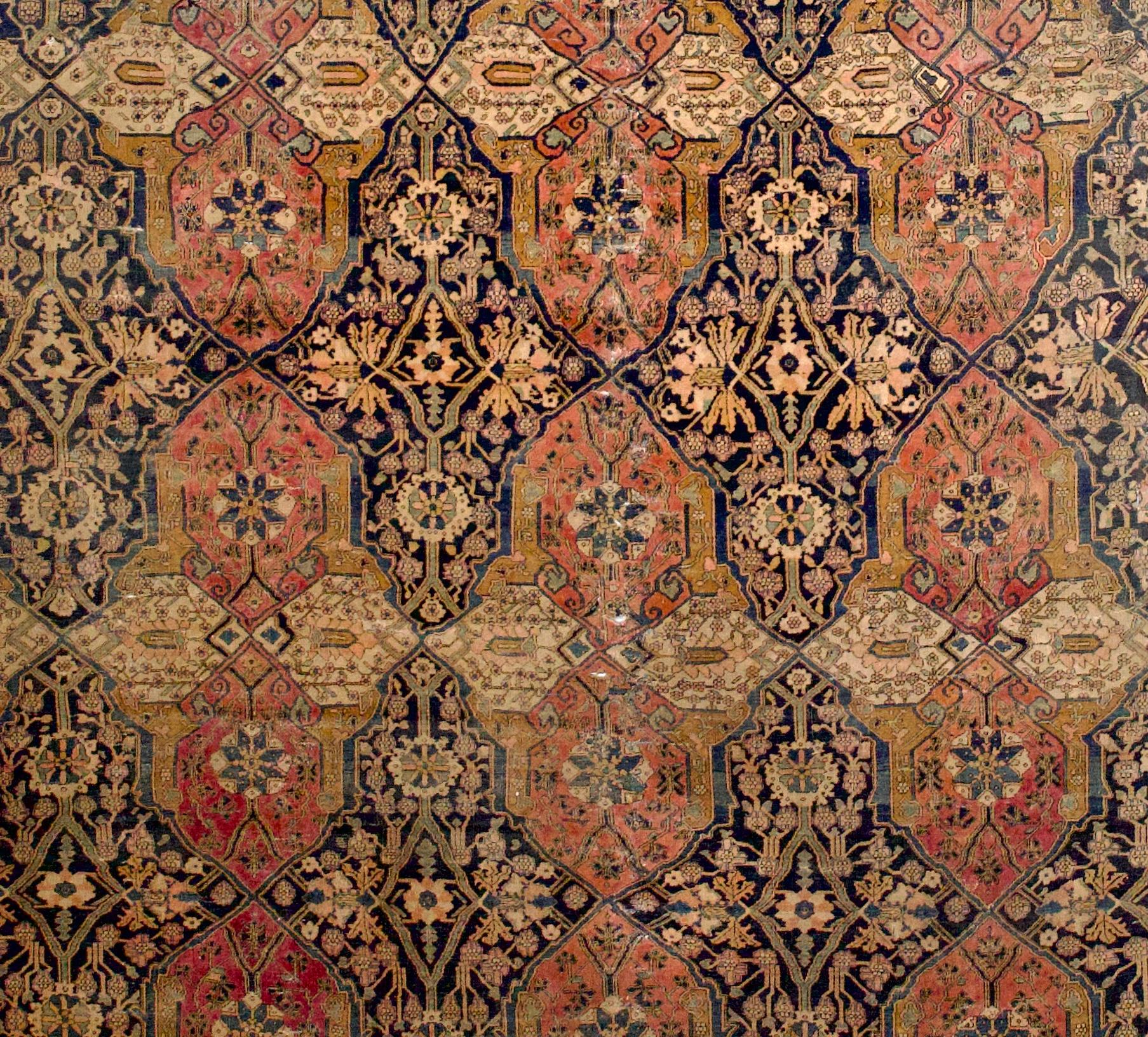 Tapis ancien persan Mohtasham Kashan 9'2